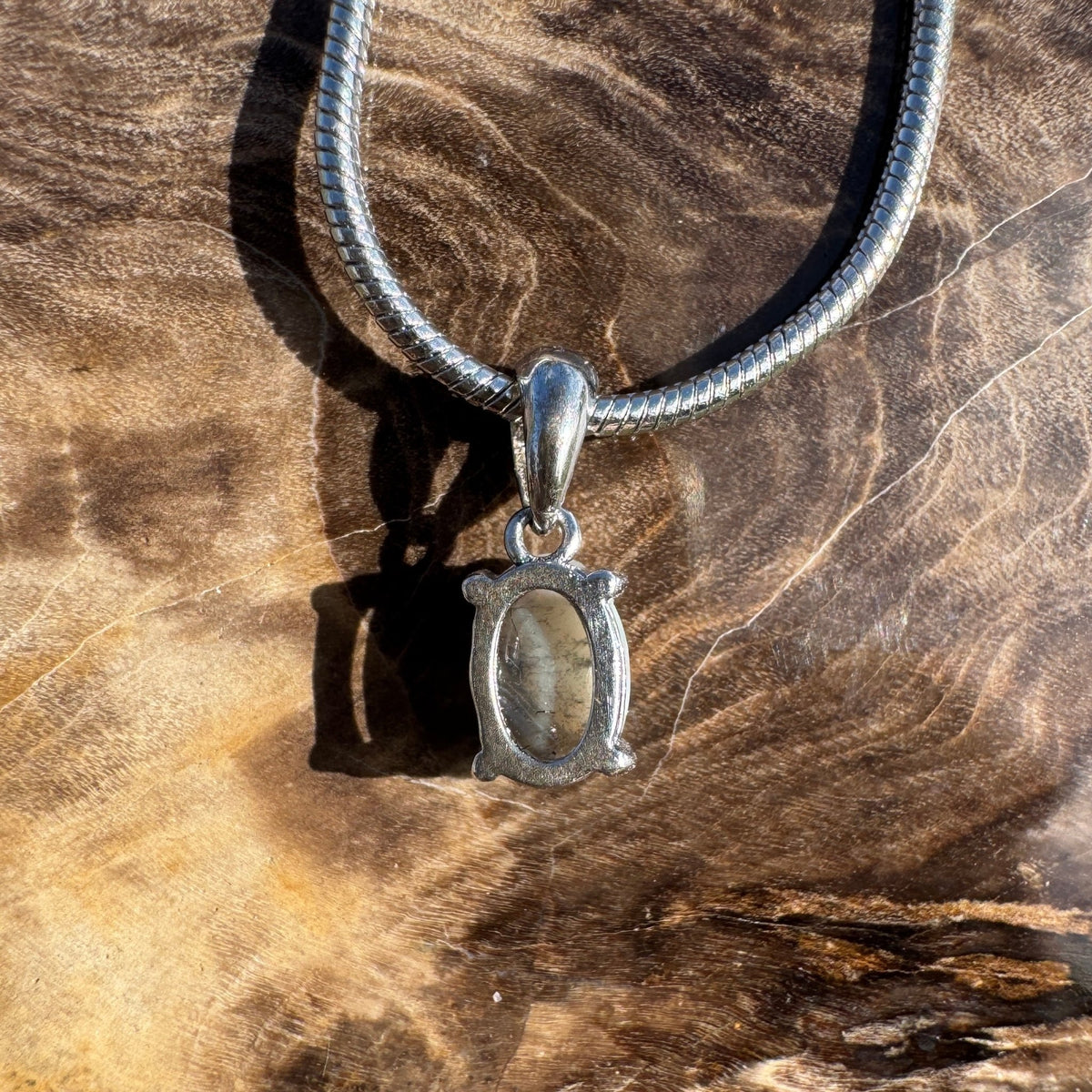 0.4ct Coober Pedy Opal Pendant Necklace ~ 'Karlu Karlu Night' | 925 Sterling Silver | Solid Australian Opal