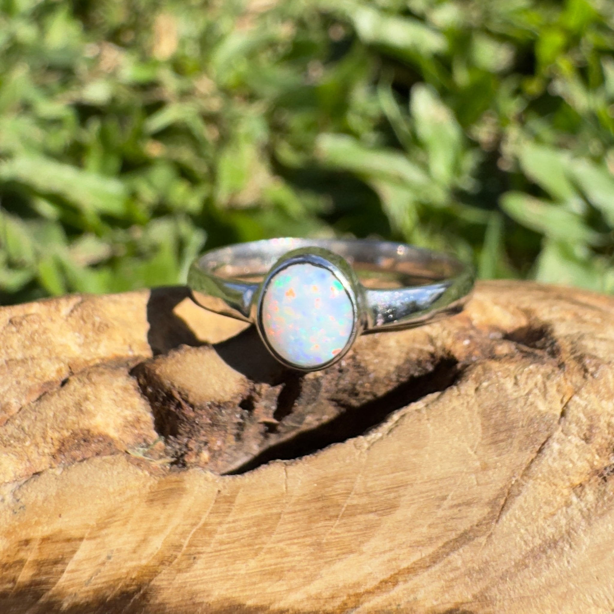 0.4ct Coober Pedy Opal Ring ~ 'Opal Basin Glimmer' | 925 Sterling Silver | Solid Australian Opal