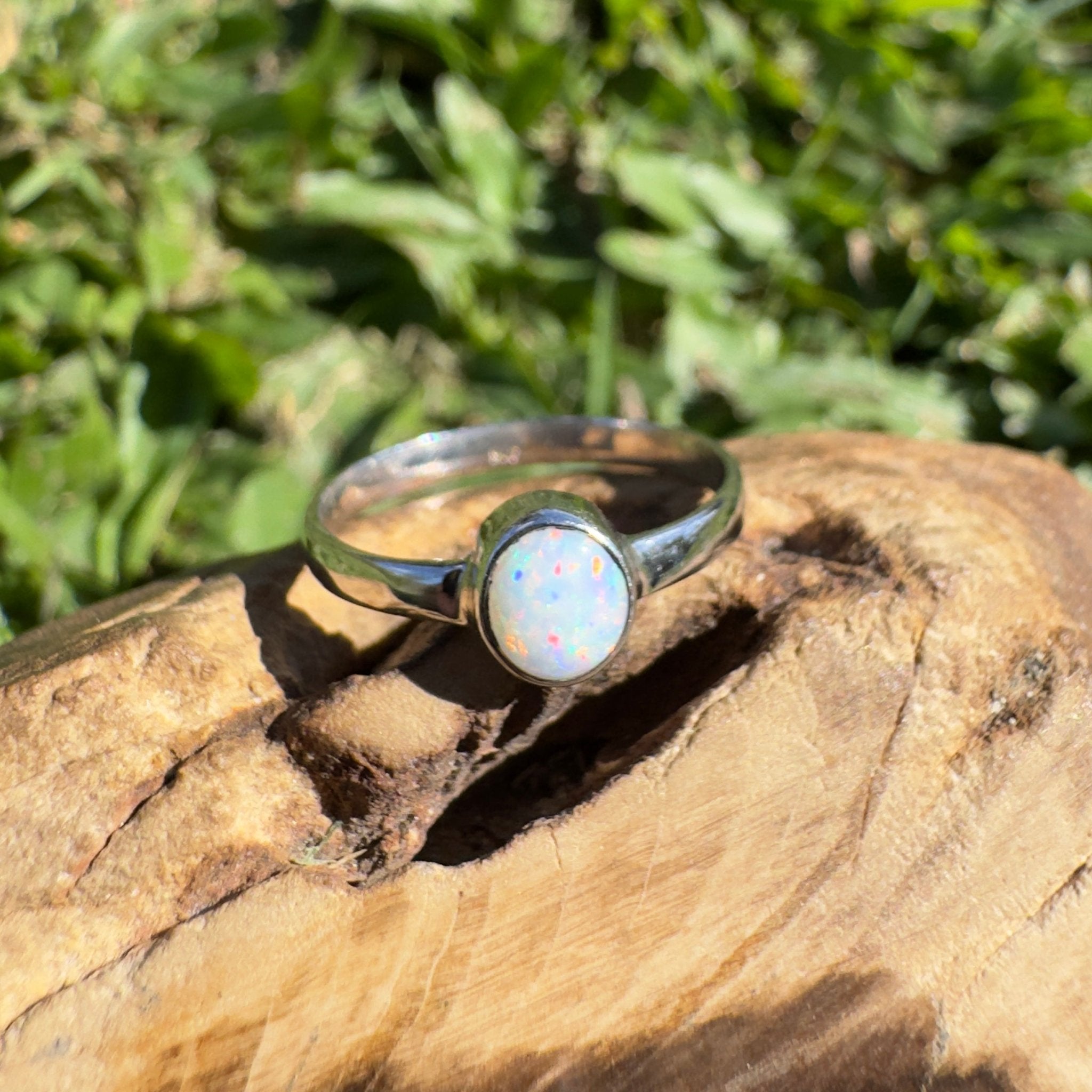 0.4ct Coober Pedy Opal Ring ~ 'Opal Basin Glimmer' | 925 Sterling Silver | Solid Australian Opal