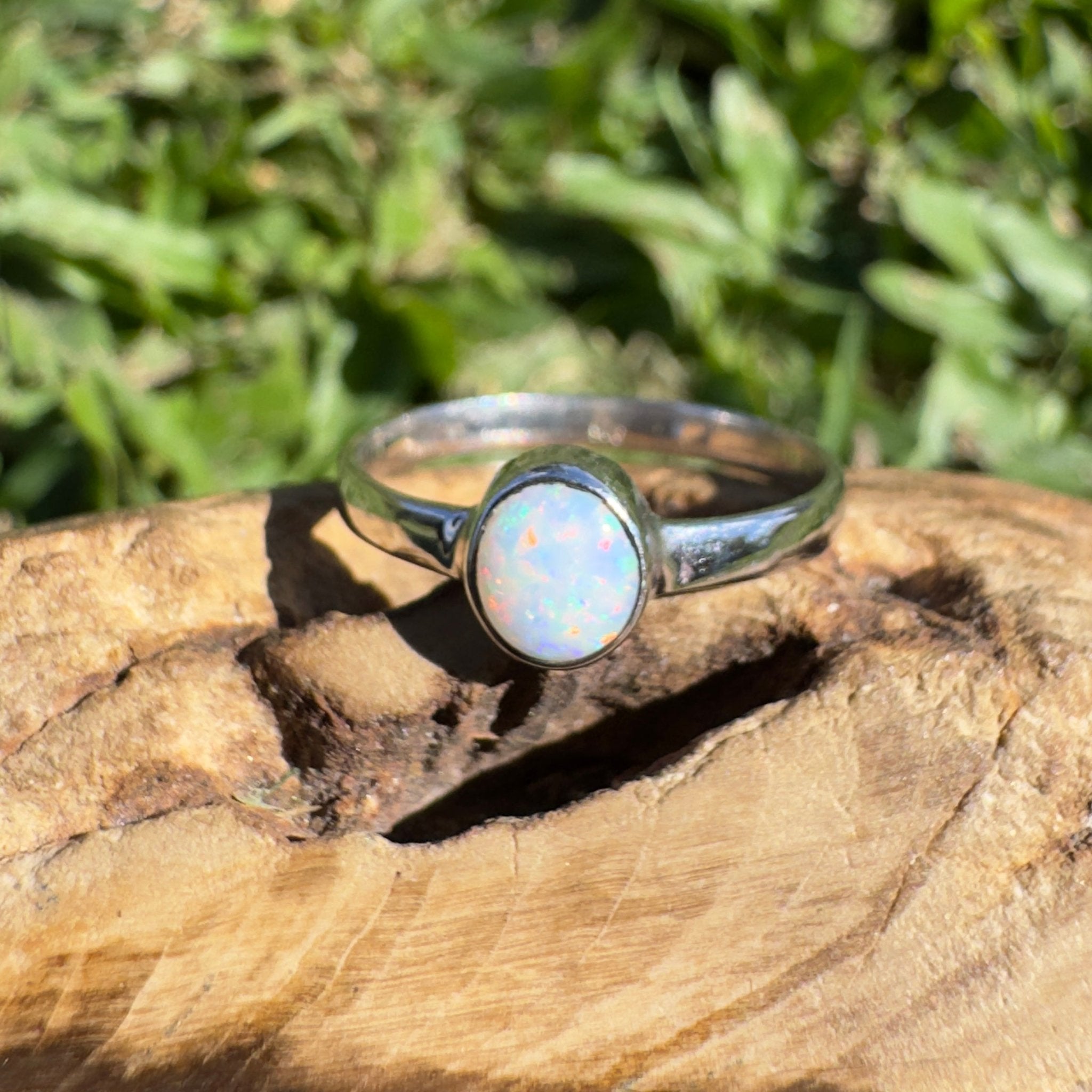 0.4ct Coober Pedy Opal Ring ~ 'Opal Basin Glimmer' | 925 Sterling Silver | Solid Australian Opal