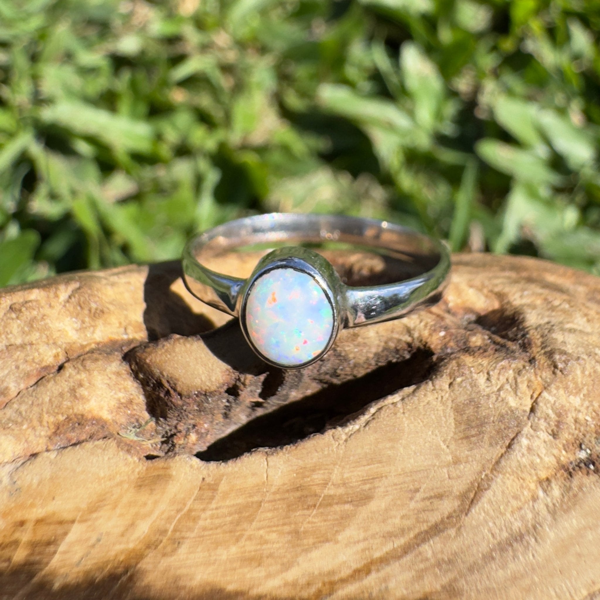 0.4ct Coober Pedy Opal Ring ~ 'Opal Basin Glimmer' | 925 Sterling Silver | Solid Australian Opal