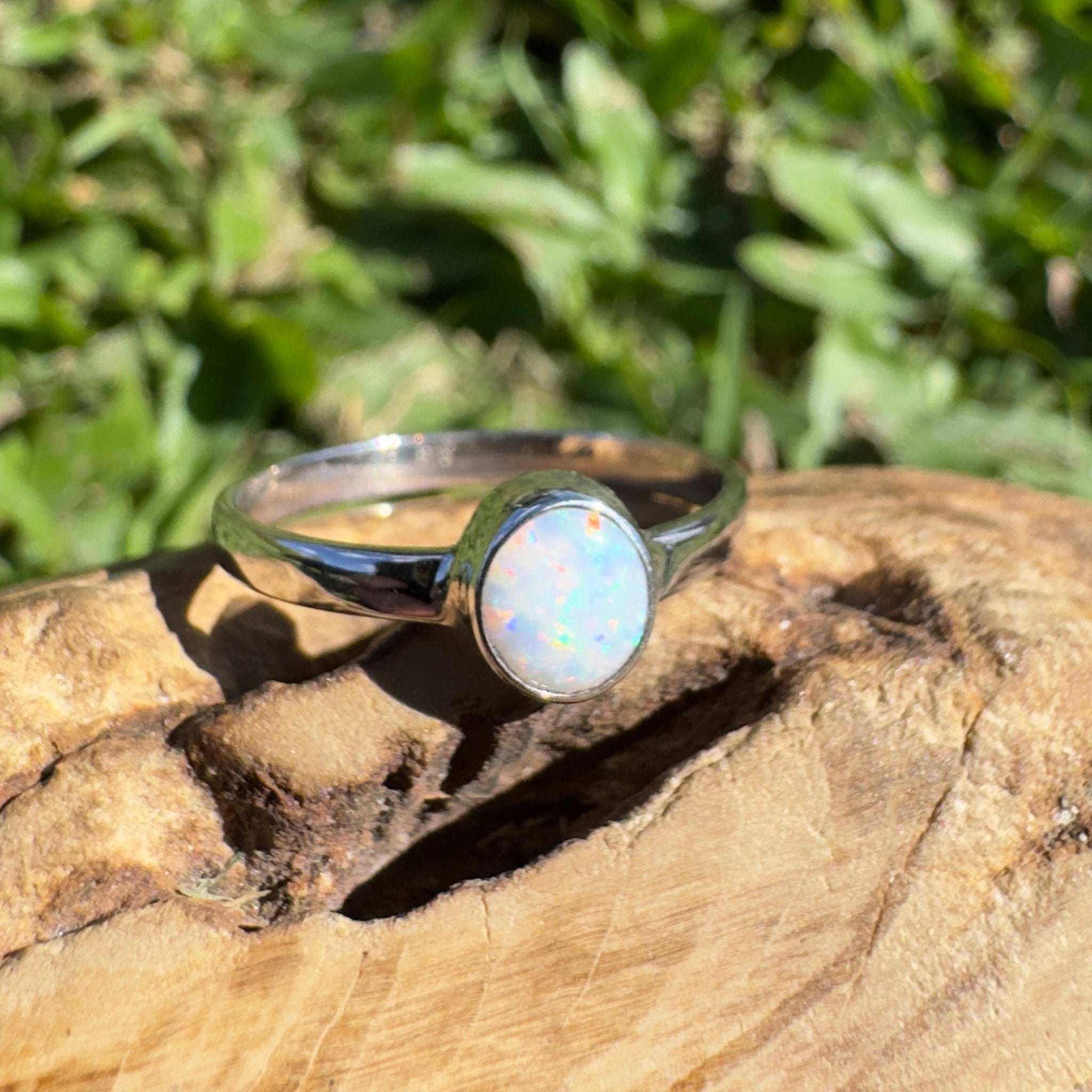 0.4ct Coober Pedy Opal Ring ~ 'Opal Basin Glimmer' | 925 Sterling Silver | Solid Australian Opal