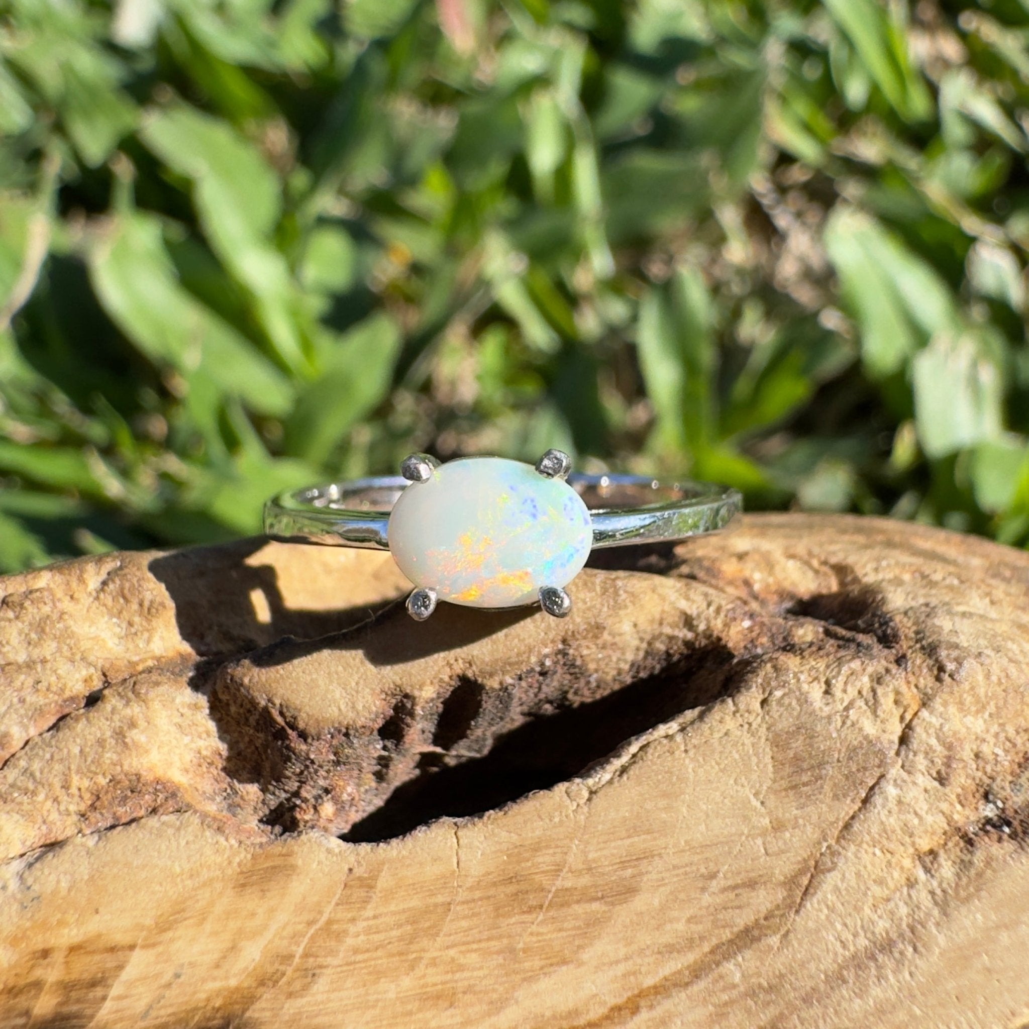 0.4ct Coober Pedy Opal Ring ~ 'Rottnest Sunset' | 925 Sterling Silver | Solid Australian Opal