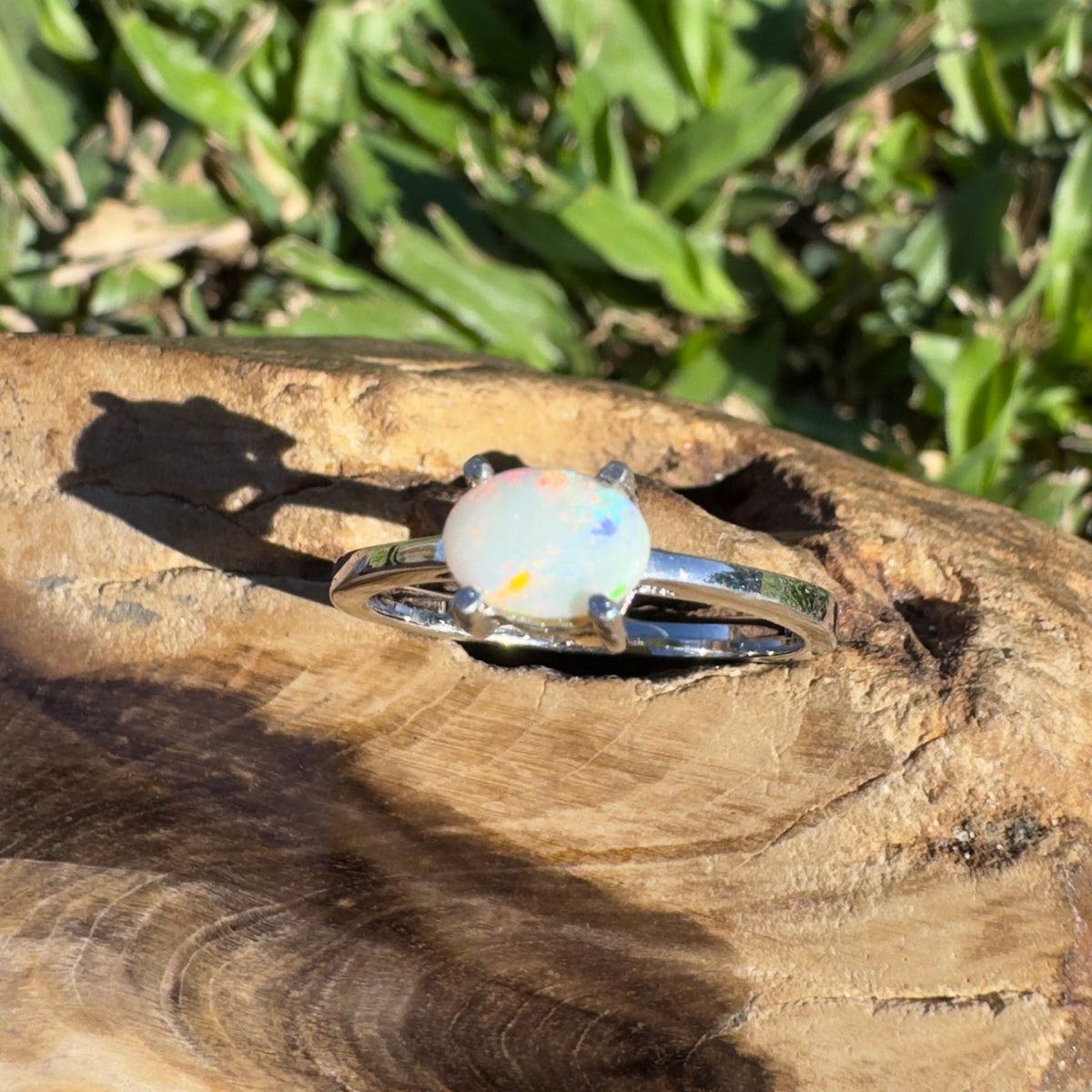 0.4ct Coober Pedy Opal Ring ~ 'Rottnest Sunset' | 925 Sterling Silver | Solid Australian Opal