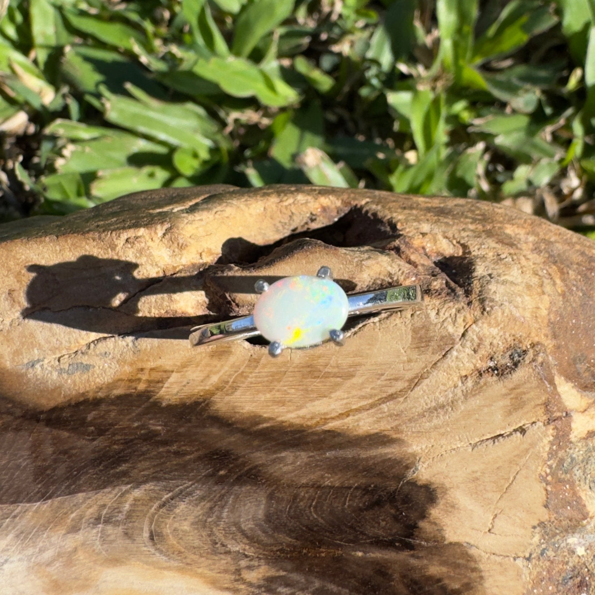 0.4ct Coober Pedy Opal Ring ~ 'Rottnest Sunset' | 925 Sterling Silver | Solid Australian Opal