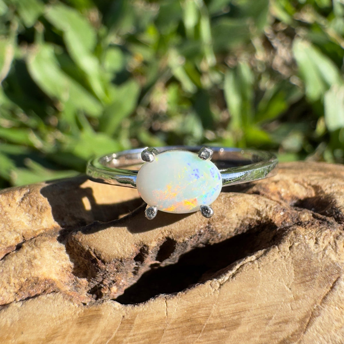 0.4ct Coober Pedy Opal Ring ~ 'Rottnest Sunset' | 925 Sterling Silver | Solid Australian Opal