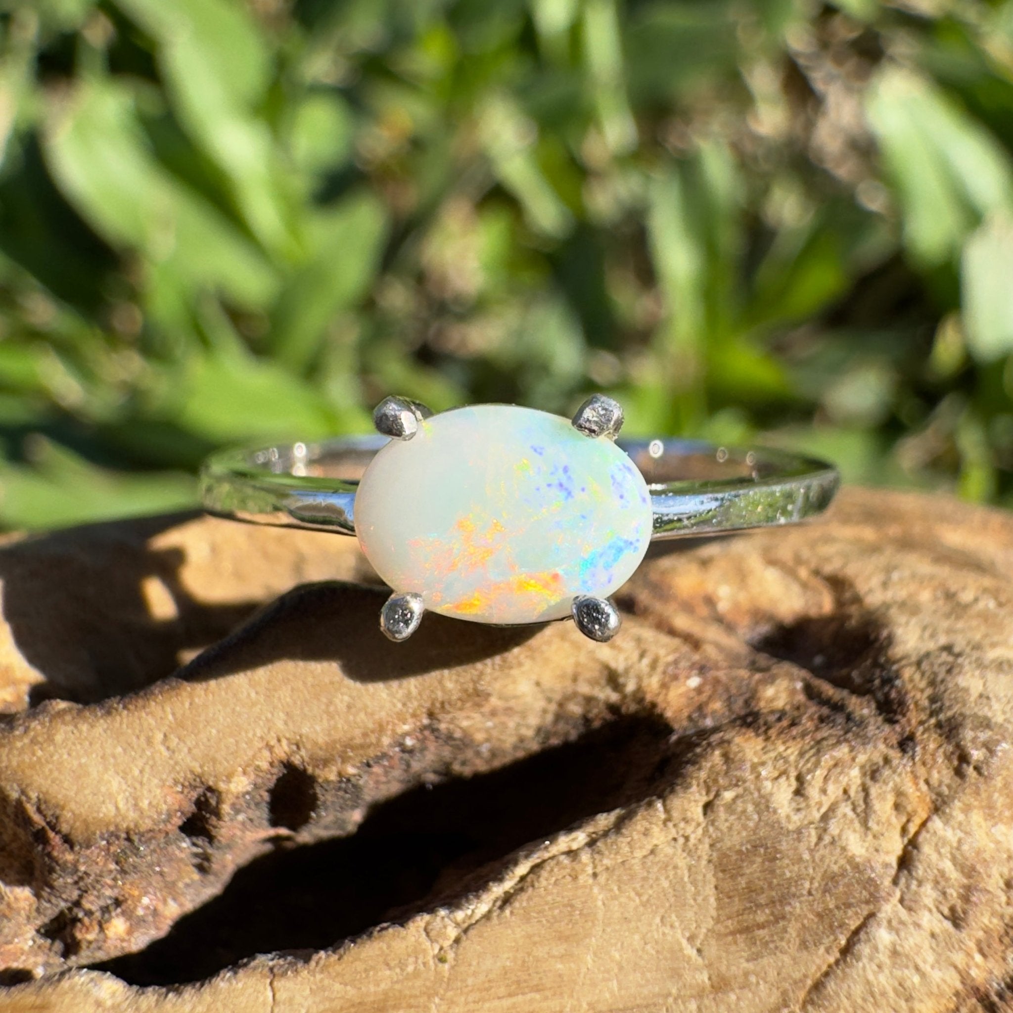 0.4ct Coober Pedy Opal Ring ~ 'Rottnest Sunset' | 925 Sterling Silver | Solid Australian Opal