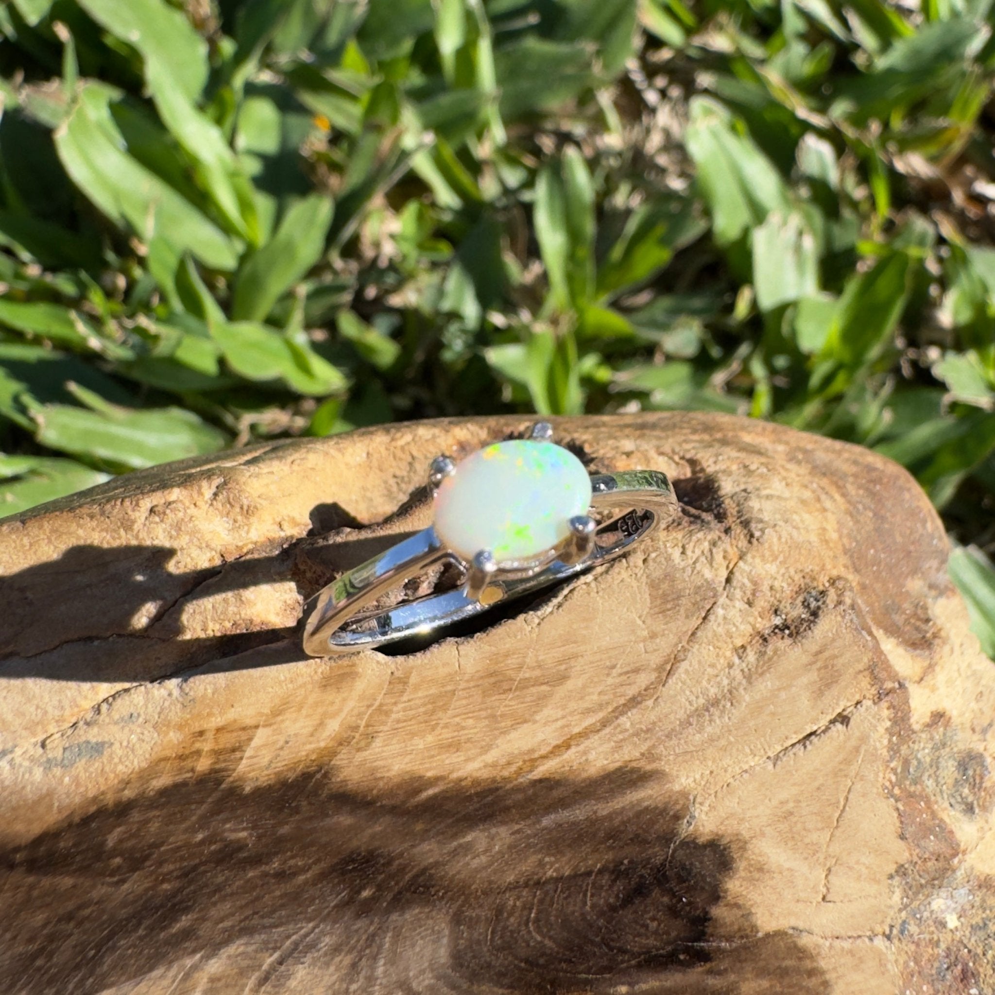 0.4ct Coober Pedy Opal Ring ~ 'Rottnest Sunset' | 925 Sterling Silver | Solid Australian Opal