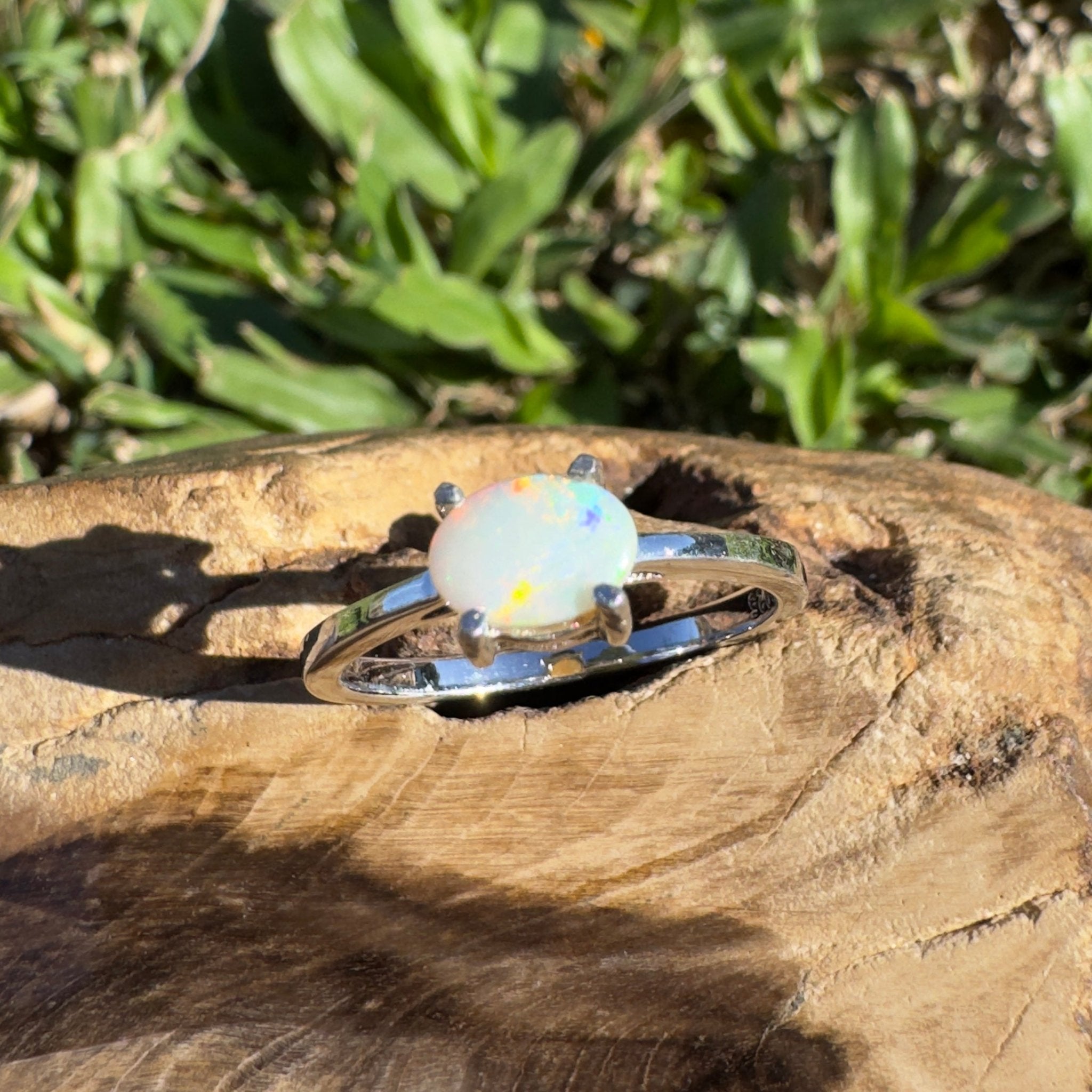0.4ct Coober Pedy Opal Ring ~ 'Rottnest Sunset' | 925 Sterling Silver | Solid Australian Opal