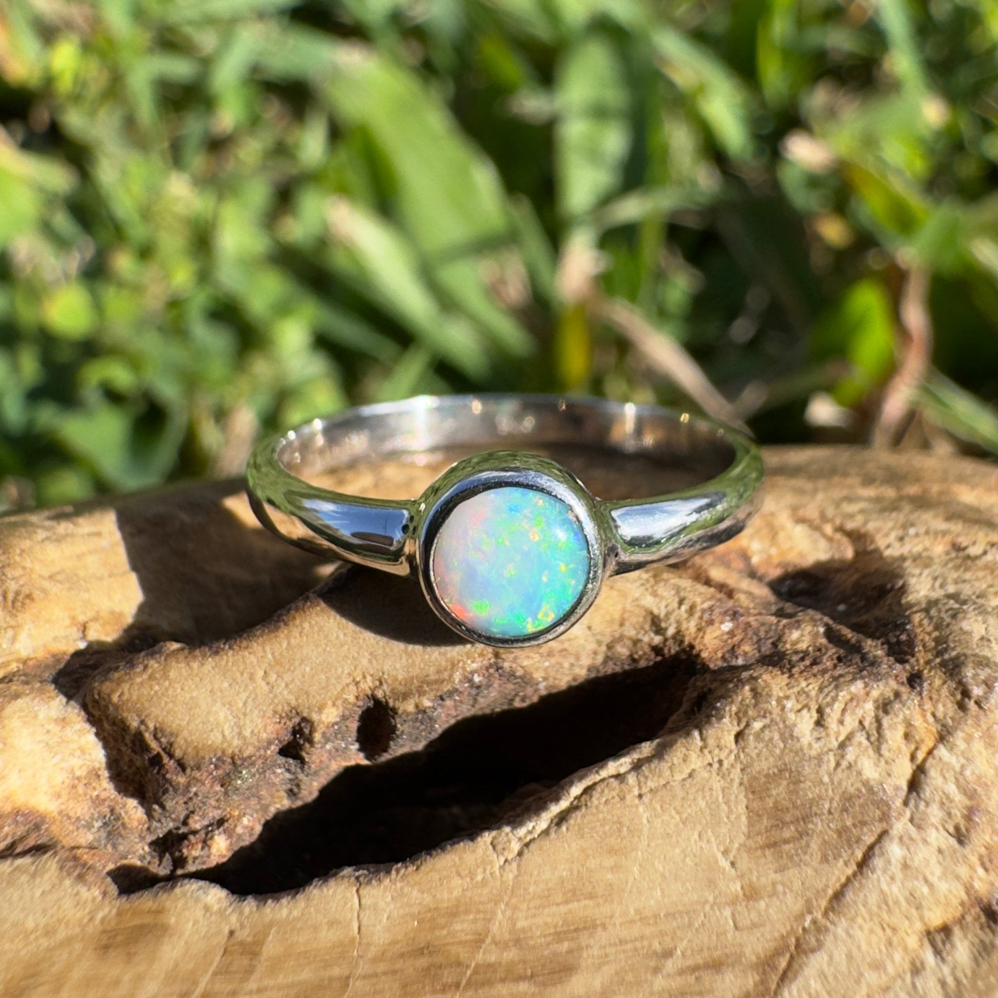 0.4ct Lightning Ridge Opal Ring ~ 'Fitzgerald Coast Shimmer' | 925 Sterling Silver | Solid Australian Opal
