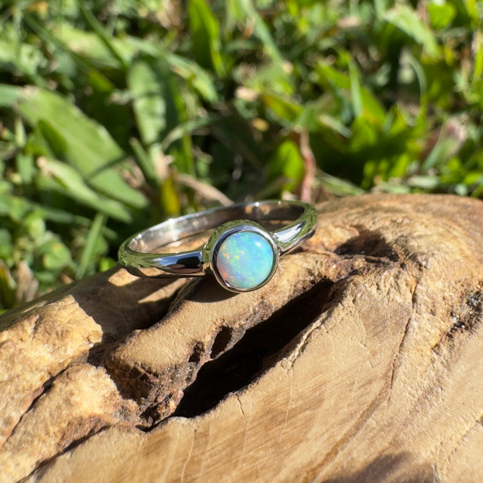 0.4ct Lightning Ridge Opal Ring ~ 'Fitzgerald Coast Shimmer' | 925 Sterling Silver | Solid Australian Opal