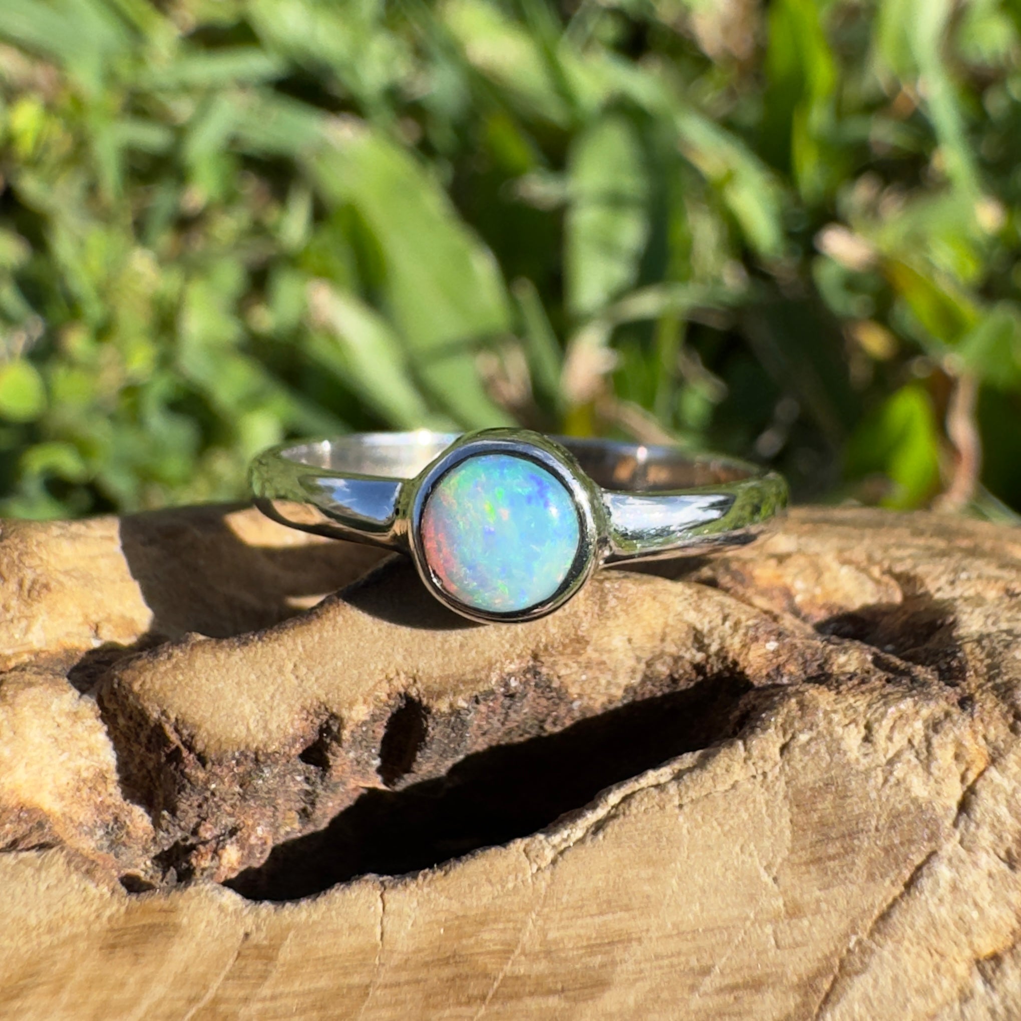 0.4ct Lightning Ridge Opal Ring ~ 'Fitzgerald Coast Shimmer' | 925 Sterling Silver | Solid Australian Opal