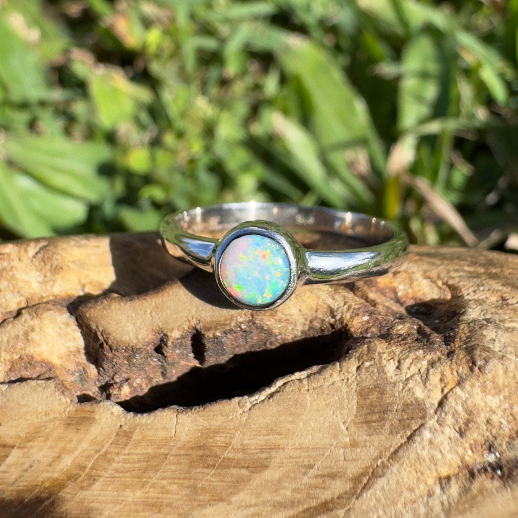 0.4ct Lightning Ridge Opal Ring ~ 'Fitzgerald Coast Shimmer' | 925 Sterling Silver | Solid Australian Opal