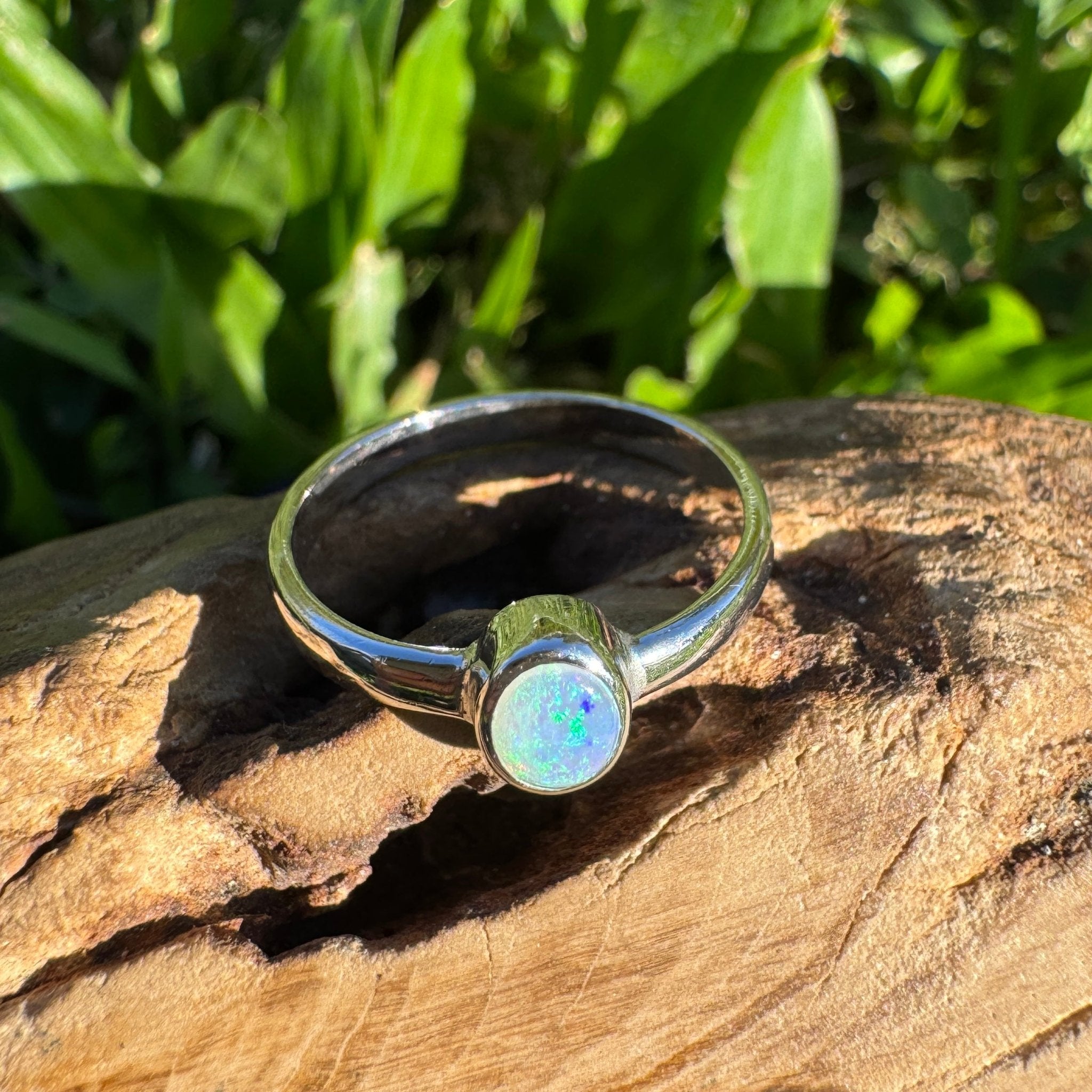 0.4ct Lightning Ridge Opal Ring ~ 'Pearson Isles Blue' | 925 Sterling Silver | Solid Australian Opal
