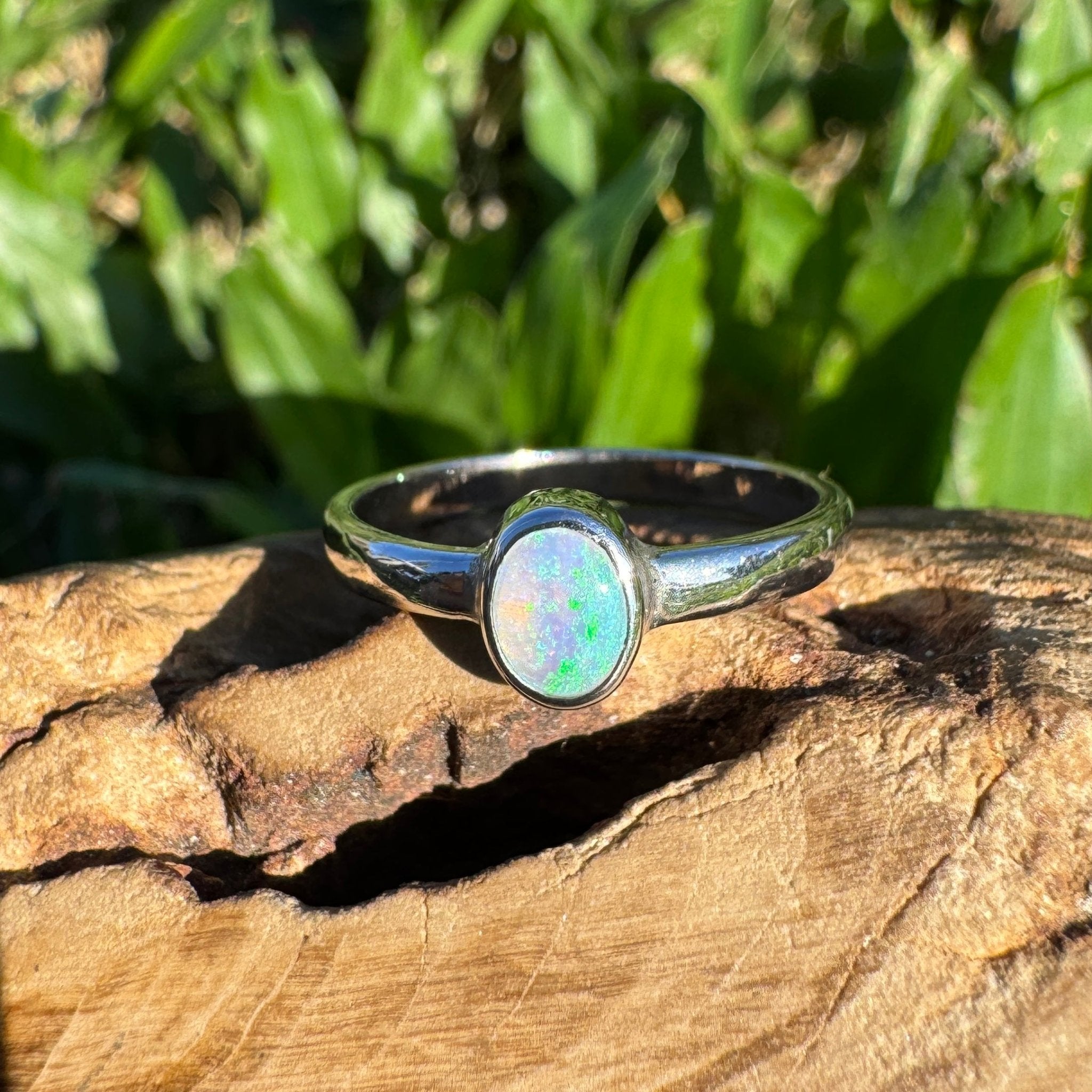 0.4ct Lightning Ridge Opal Ring ~ 'Pearson Isles Blue' | 925 Sterling Silver | Solid Australian Opal
