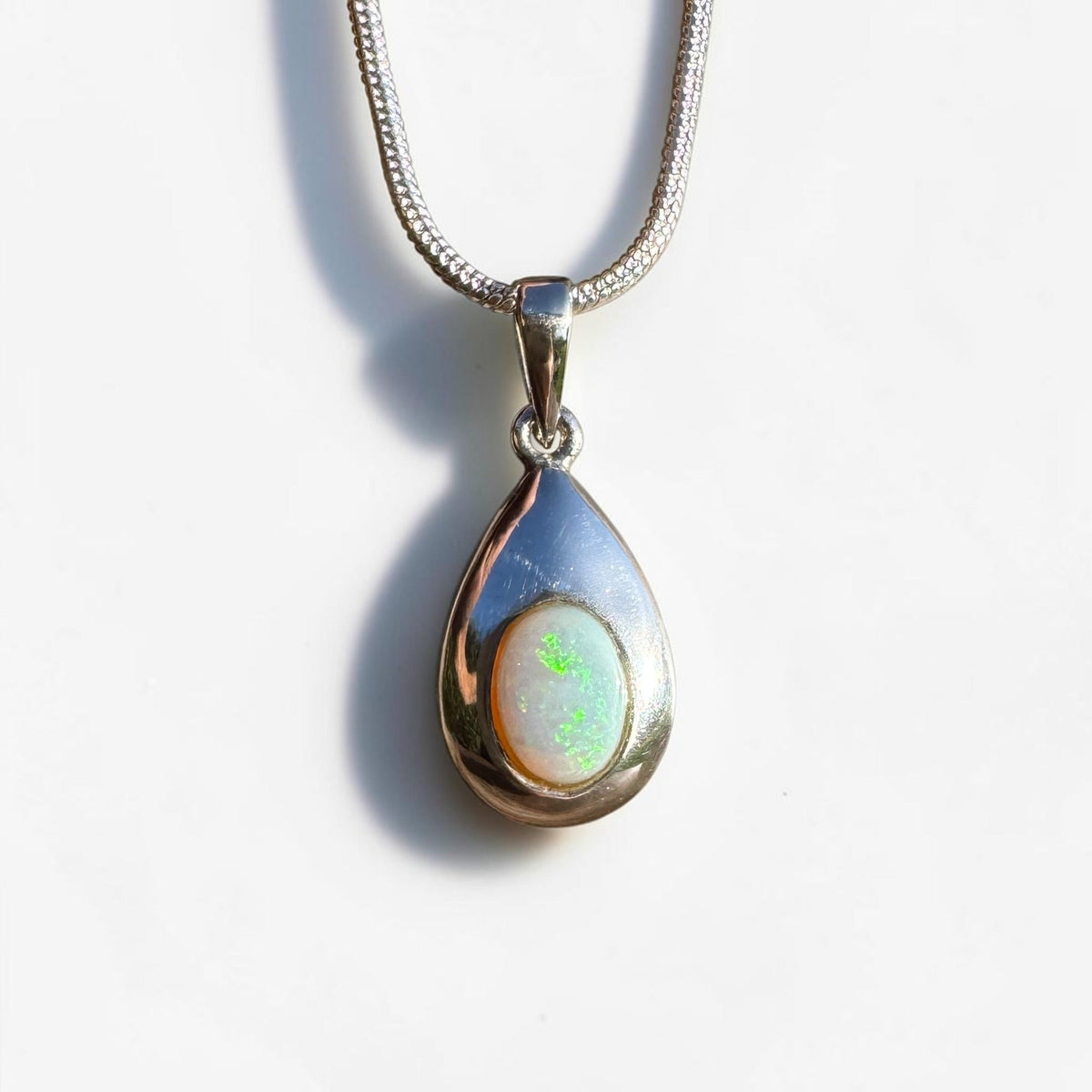 0.5ct Coober Pedy Opal Pendant Necklace ~ 'Betoota Ember' | 925 Sterling Silver | Solid Australian Opal