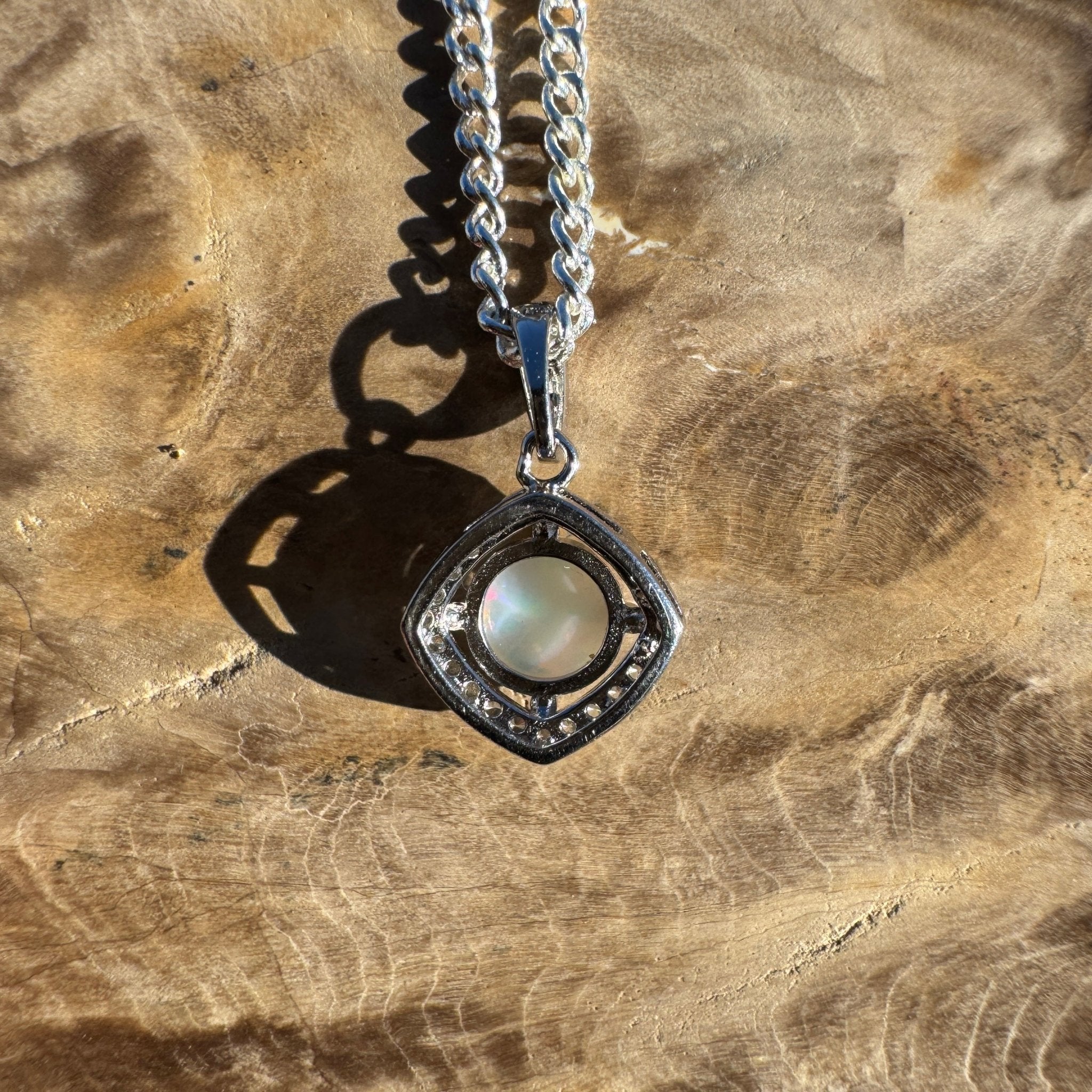 0.5ct Coober Pedy Opal Pendant Necklace ~ 'Mataranka Whisper' | 925 Sterling Silver | Solid Australian Opal