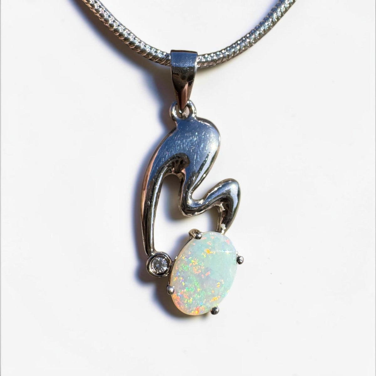 0.5ct Coober Pedy Opal Pendant Necklace ~ 'Thargomindah Glow' | 925 Sterling Silver | Solid Australian Opal