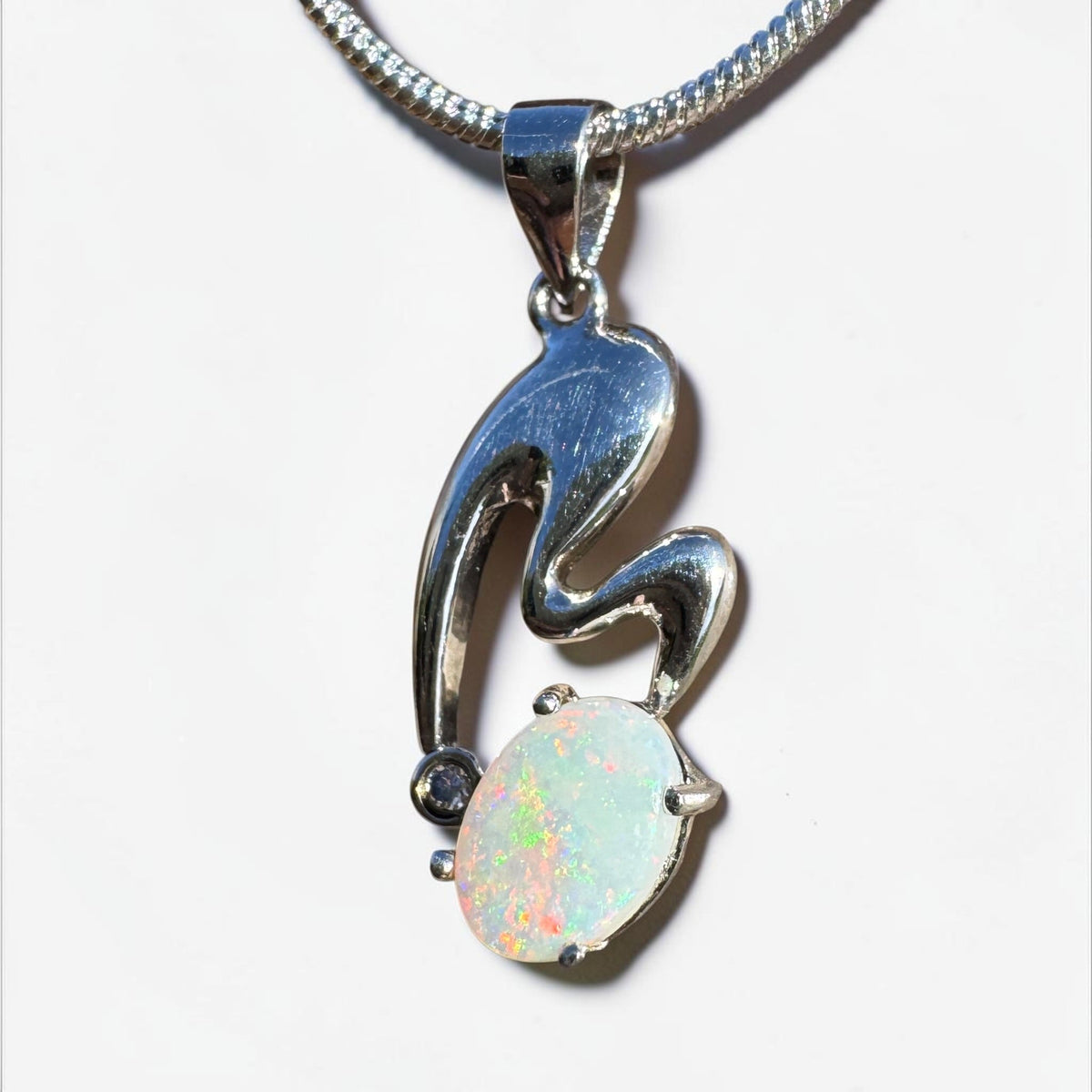 0.5ct Coober Pedy Opal Pendant Necklace ~ 'Thargomindah Glow' | 925 Sterling Silver | Solid Australian Opal