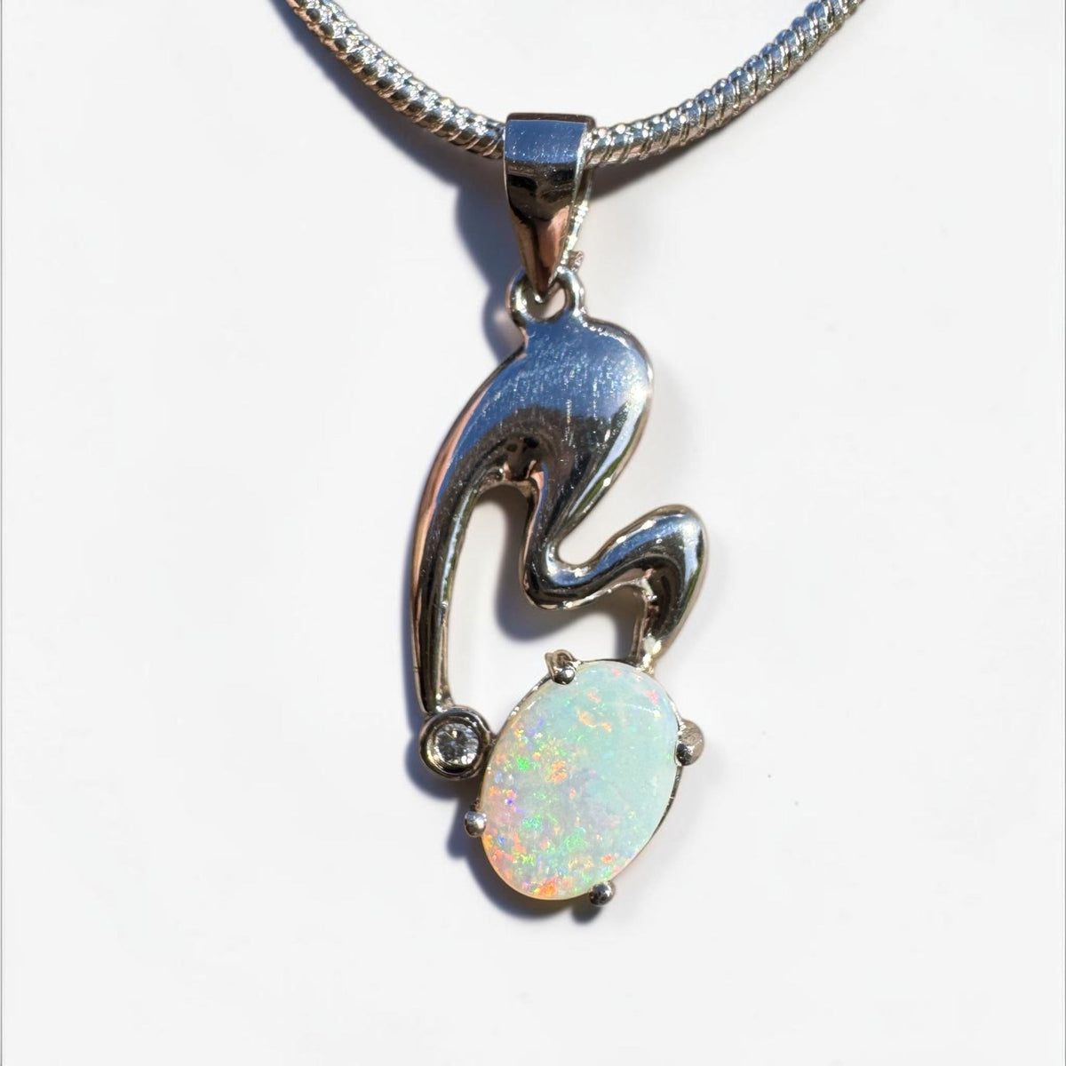 0.5ct Coober Pedy Opal Pendant Necklace ~ 'Thargomindah Glow' | 925 Sterling Silver | Solid Australian Opal