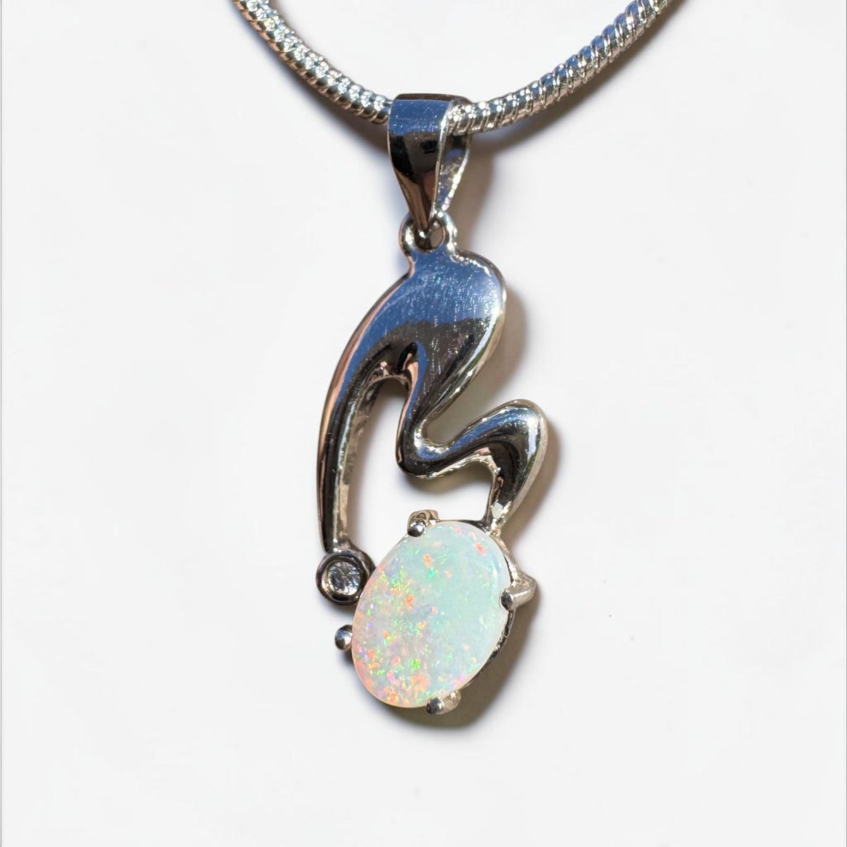 0.5ct Coober Pedy Opal Pendant Necklace ~ 'Thargomindah Glow' | 925 Sterling Silver | Solid Australian Opal