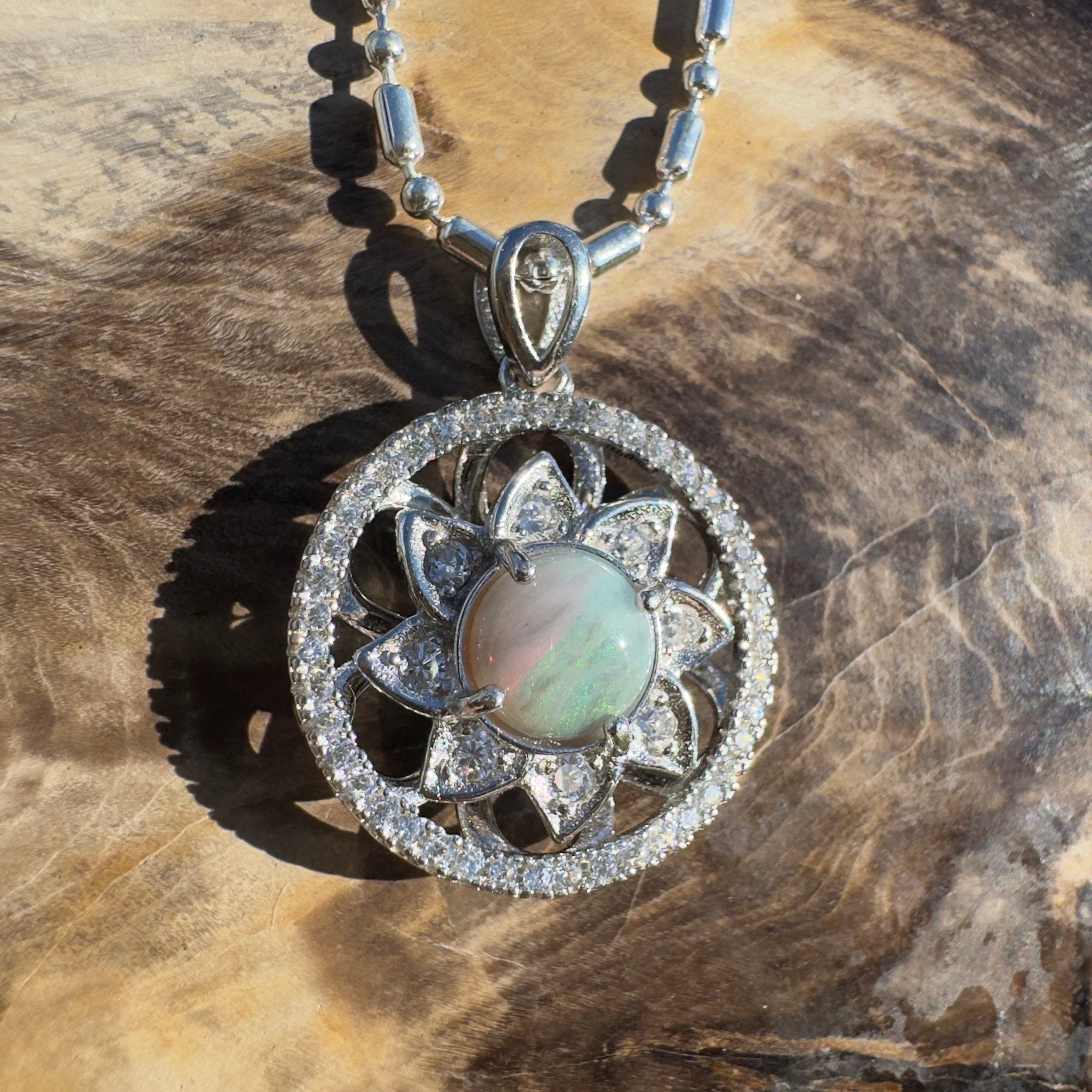 0.5ct Lightning Ridge Opal Pendant Necklace ~ 'Gawler Ranges Forge' | 925 Sterling Silver | Solid Australian Opal