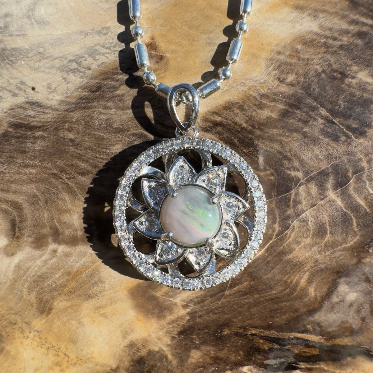 0.5ct Lightning Ridge Opal Pendant Necklace ~ 'Gawler Ranges Forge' | 925 Sterling Silver | Solid Australian Opal