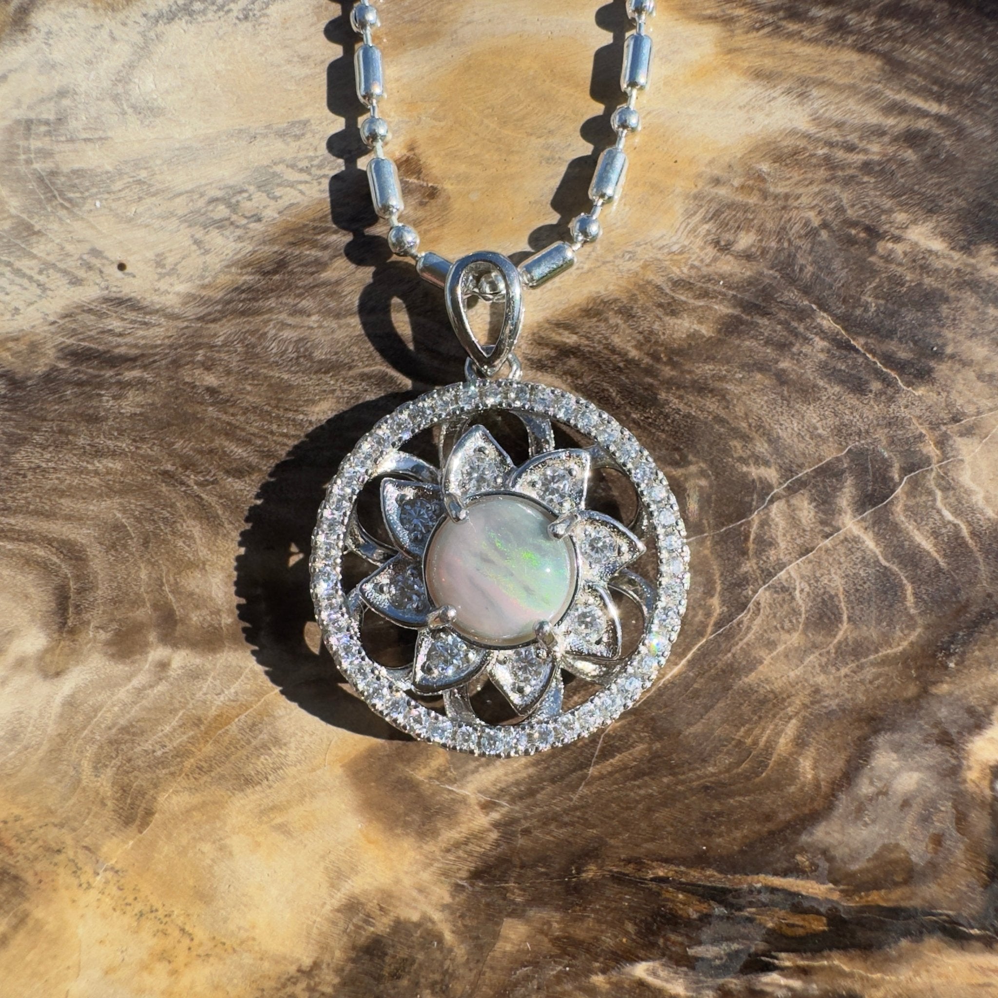 0.5ct Lightning Ridge Opal Pendant Necklace ~ 'Gawler Ranges Forge' | 925 Sterling Silver | Solid Australian Opal