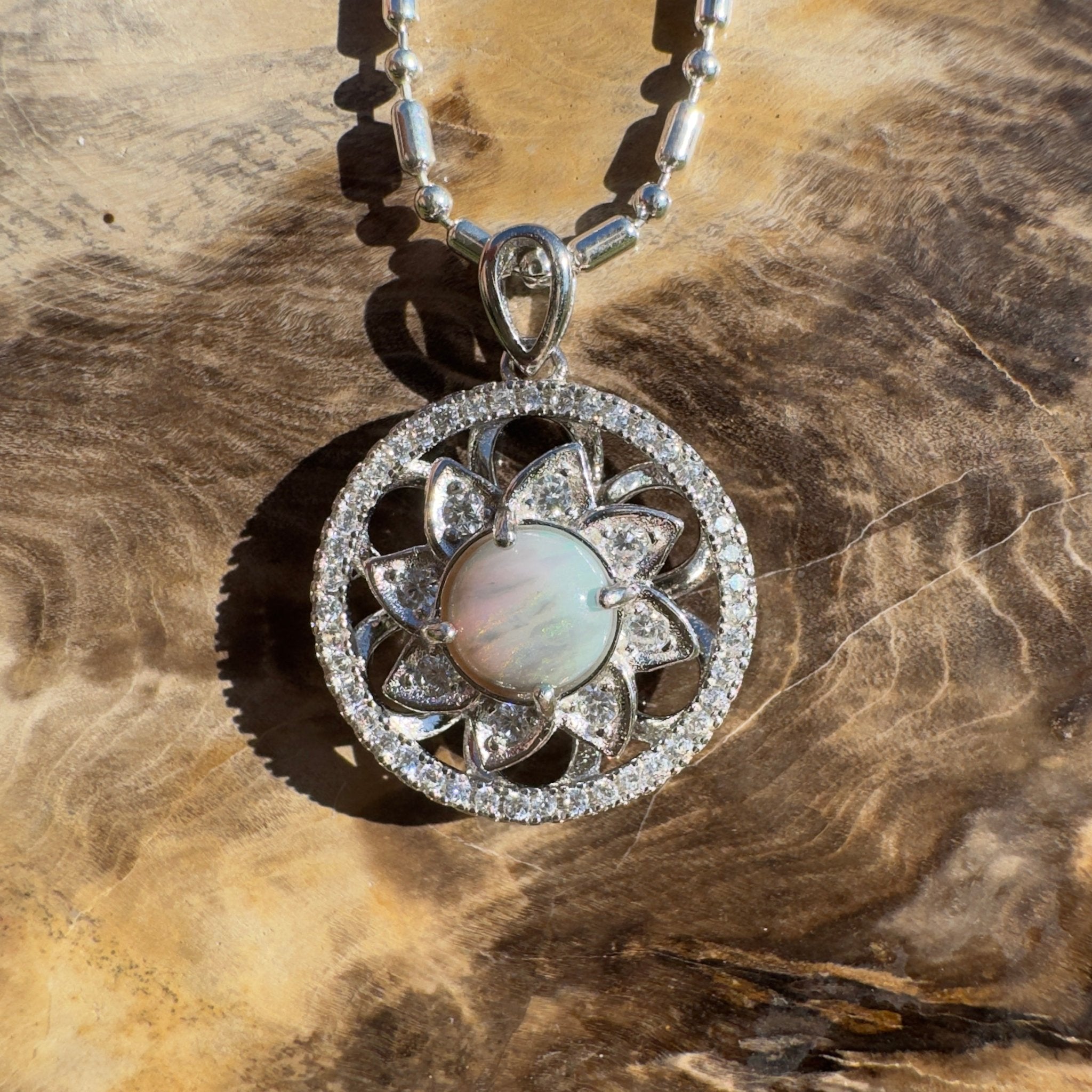 0.5ct Lightning Ridge Opal Pendant Necklace ~ 'Gawler Ranges Forge' | 925 Sterling Silver | Solid Australian Opal