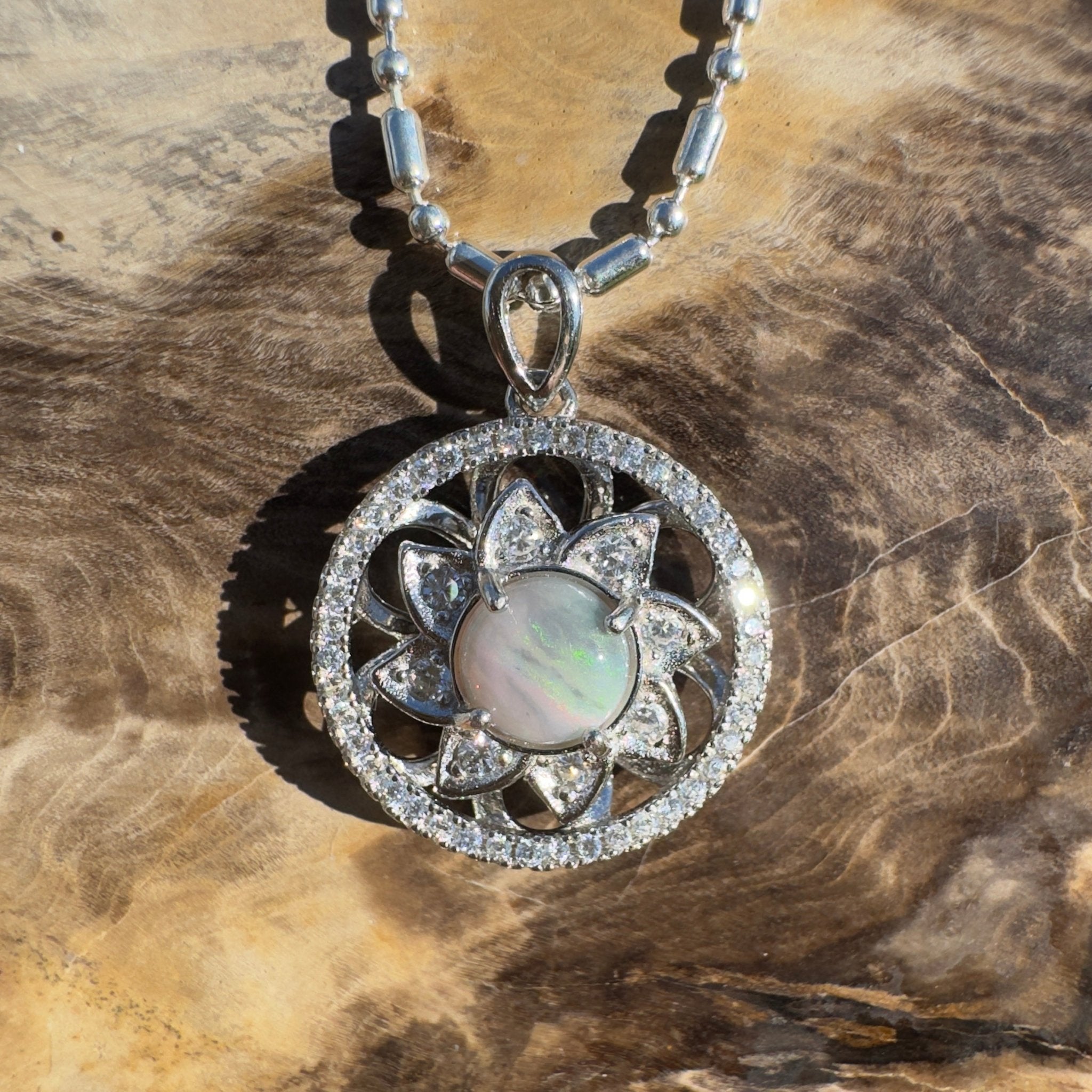 0.5ct Lightning Ridge Opal Pendant Necklace ~ 'Gawler Ranges Forge' | 925 Sterling Silver | Solid Australian Opal