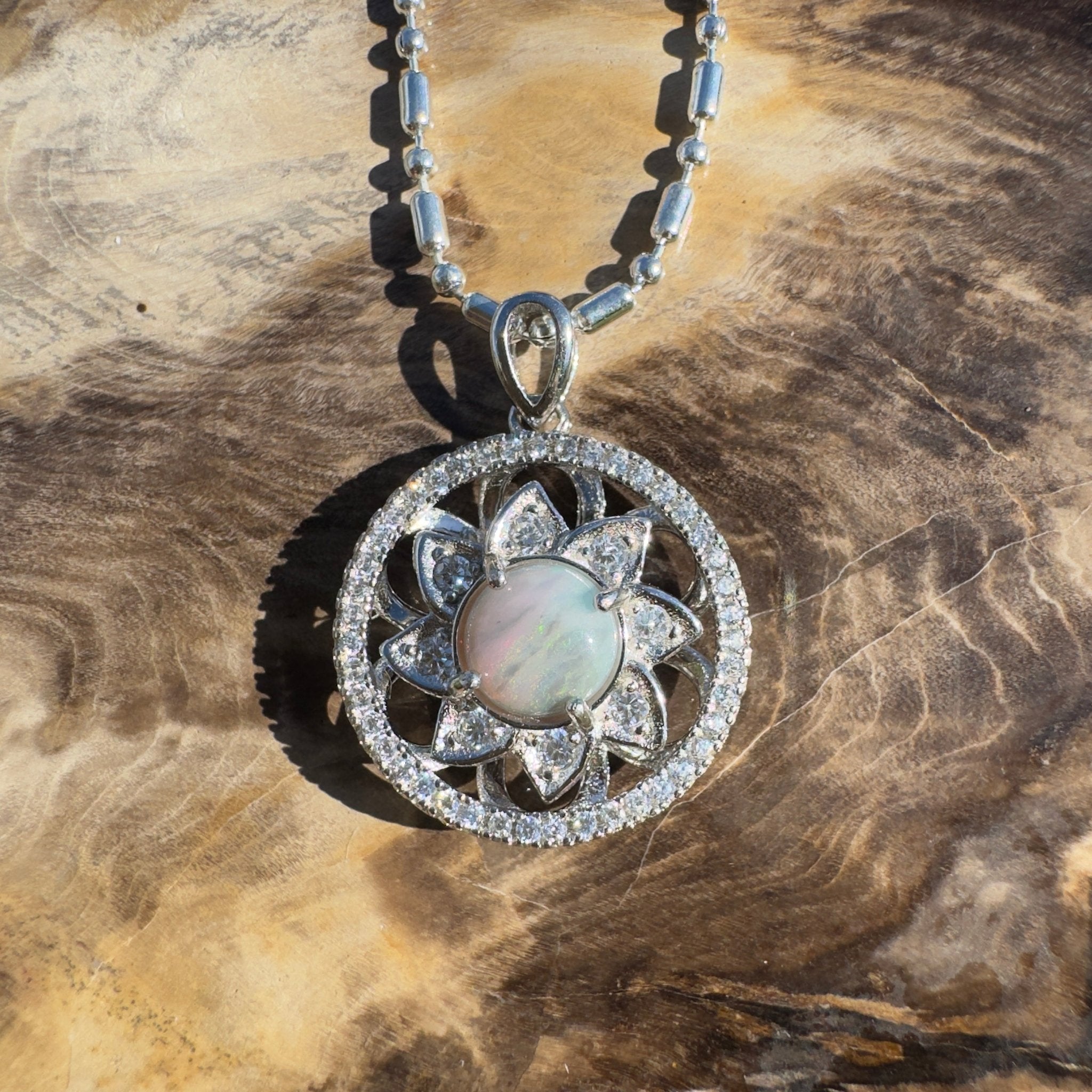 0.5ct Lightning Ridge Opal Pendant Necklace ~ 'Gawler Ranges Forge' | 925 Sterling Silver | Solid Australian Opal