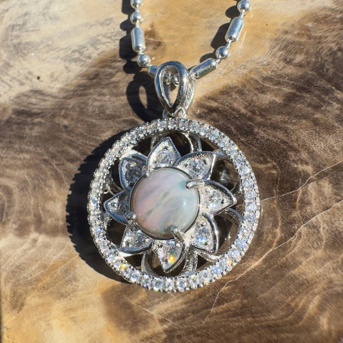 0.5ct Lightning Ridge Opal Pendant Necklace ~ 'Gawler Ranges Forge' | 925 Sterling Silver | Solid Australian Opal