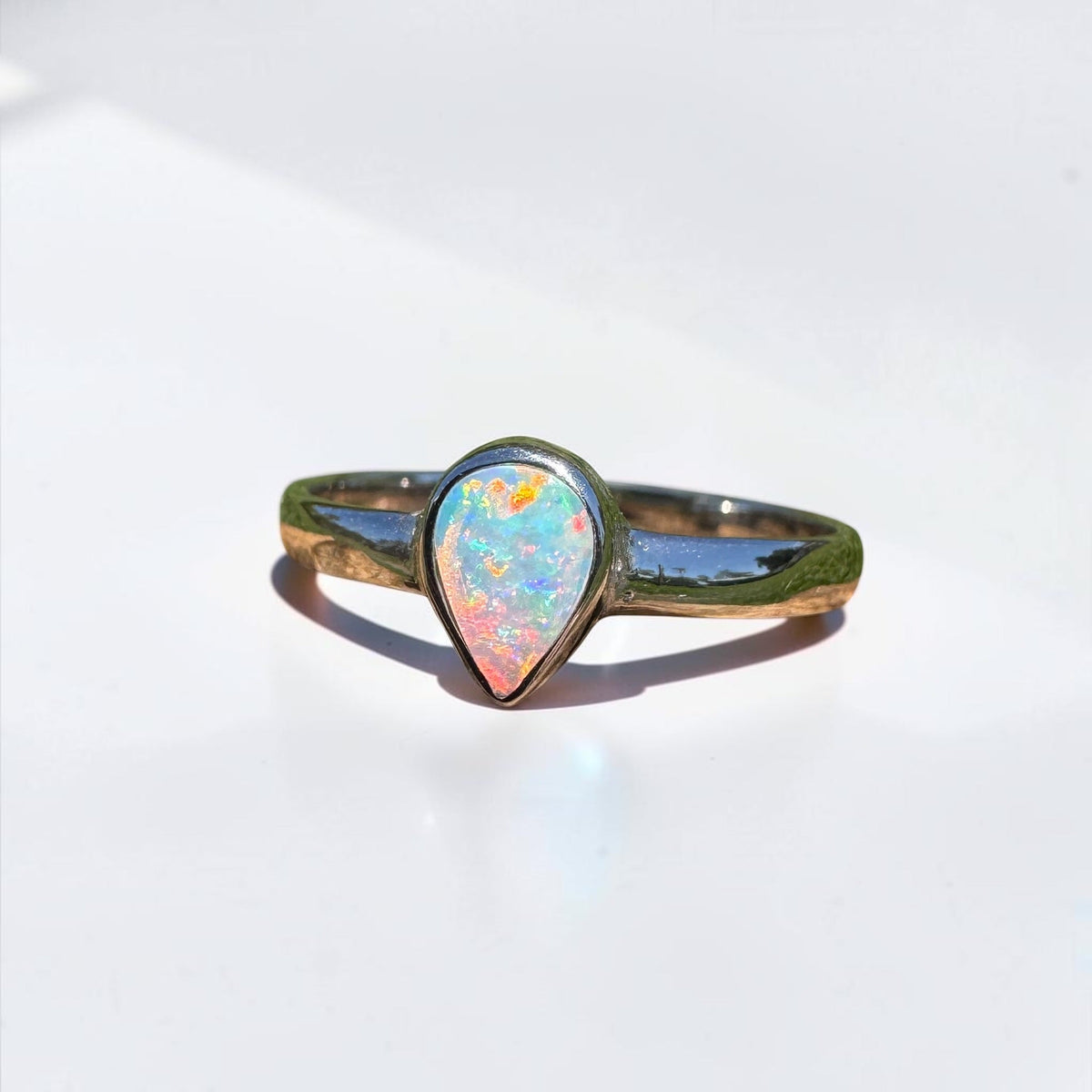 0.5ct Lightning Ridge Opal Ring ~ 'Cann River Blue' | 925 Sterling Silver | Solid Australian Opal