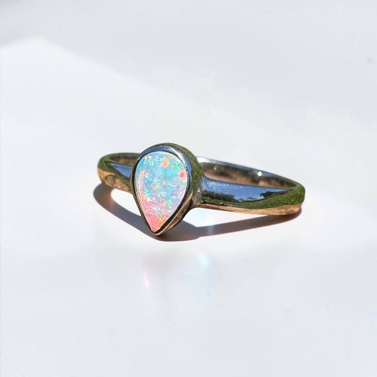 0.5ct Lightning Ridge Opal Ring ~ 'Cann River Blue' | 925 Sterling Silver | Solid Australian Opal