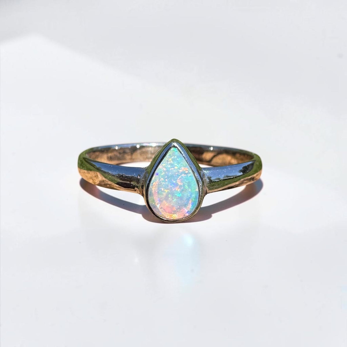 0.5ct Lightning Ridge Opal Ring ~ 'Cann River Blue' | 925 Sterling Silver | Solid Australian Opal