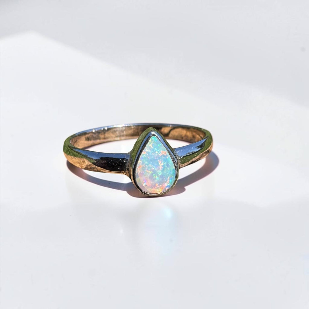 0.5ct Lightning Ridge Opal Ring ~ 'Cann River Blue' | 925 Sterling Silver | Solid Australian Opal