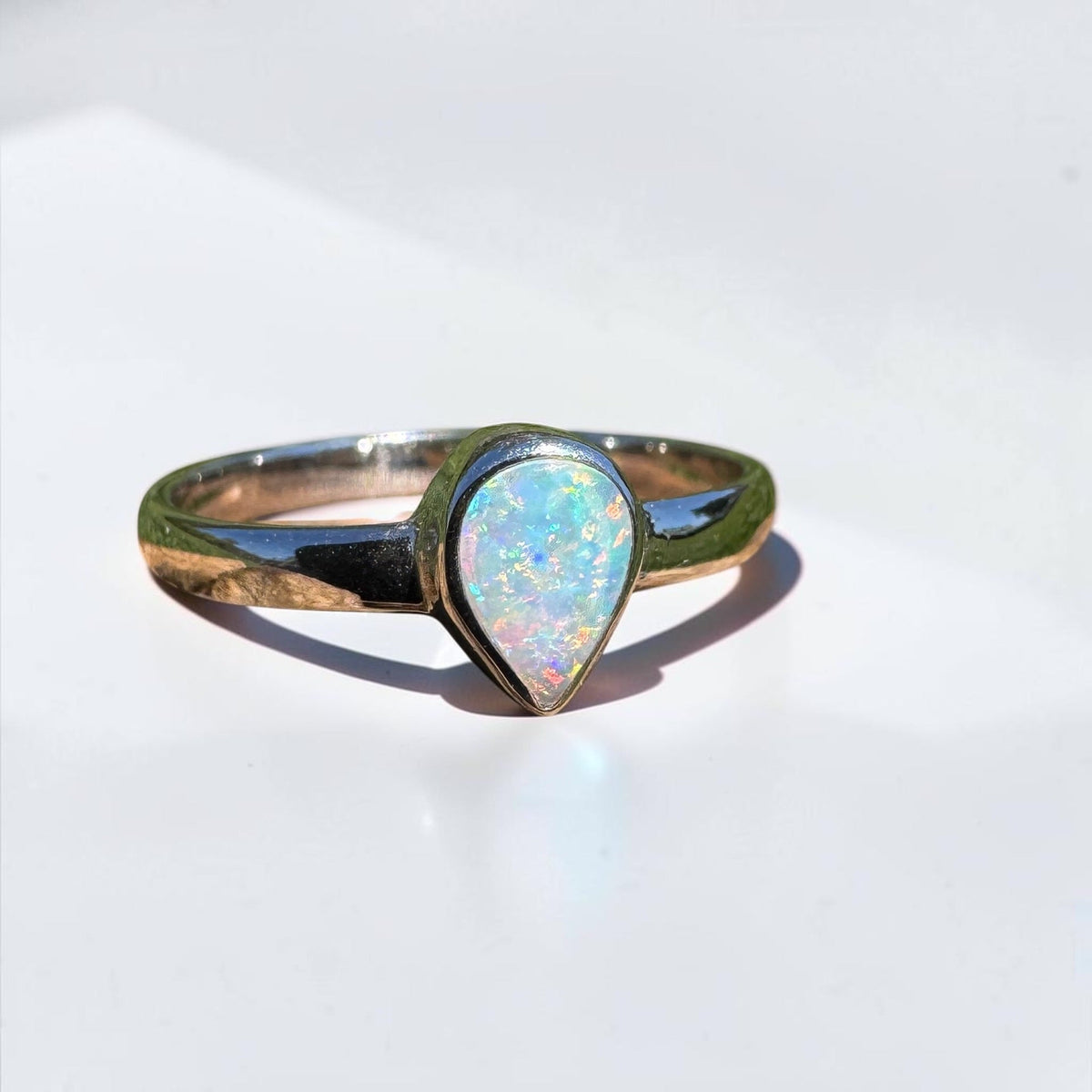 0.5ct Lightning Ridge Opal Ring ~ 'Cann River Blue' | 925 Sterling Silver | Solid Australian Opal