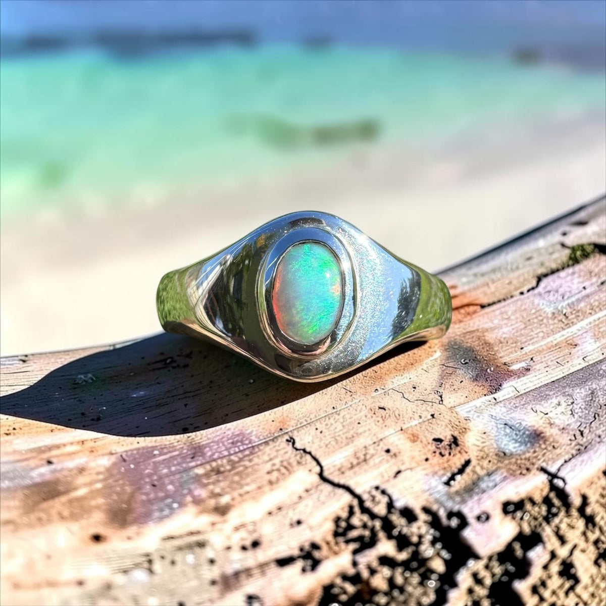 0.5ct Lightning Ridge Opal Ring ~ 'Coonawarra Harvest' | 925 Sterling Silver | Solid Australian Opal