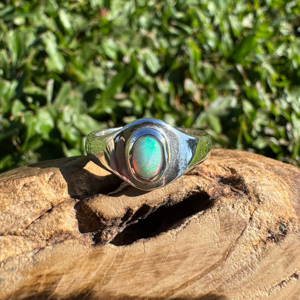 0.5ct Lightning Ridge Opal Ring ~ 'Coonawarra Harvest' | 925 Sterling Silver | Solid Australian Opal