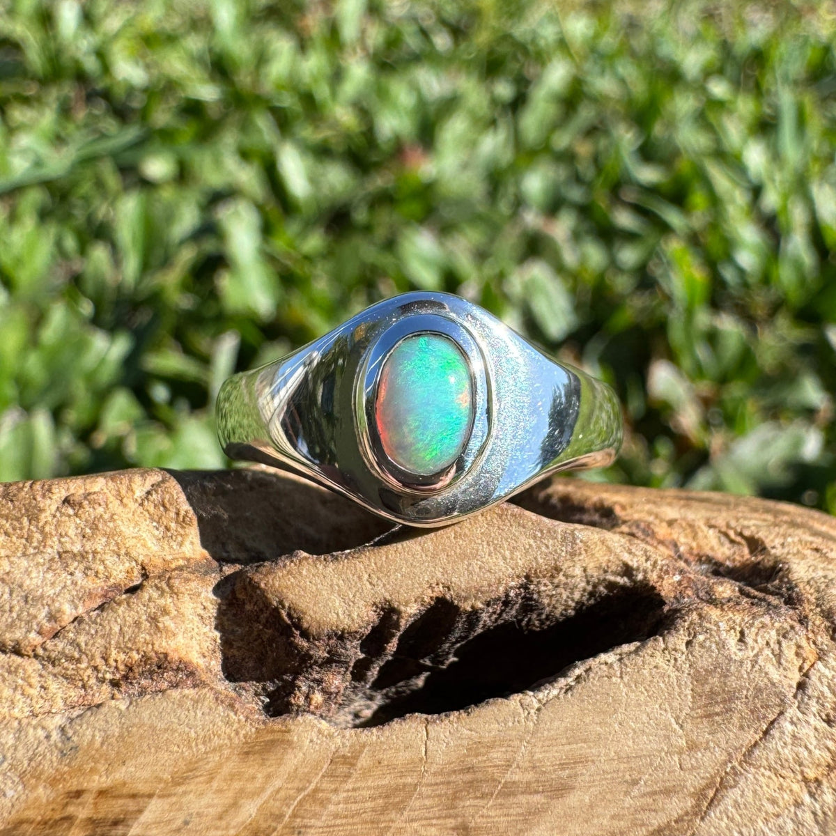 0.5ct Lightning Ridge Opal Ring ~ 'Coonawarra Harvest' | 925 Sterling Silver | Solid Australian Opal