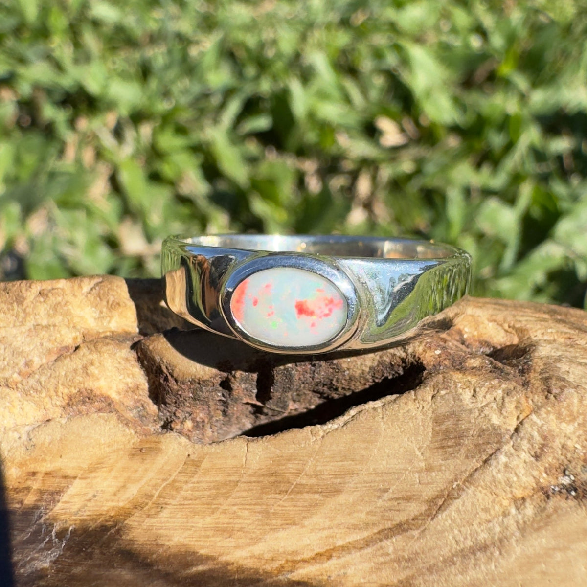 0.5ct Mintabie Opal Ring ~ 'Sunset Dreaming' | 925 Sterling Silver | Solid Australian Opal