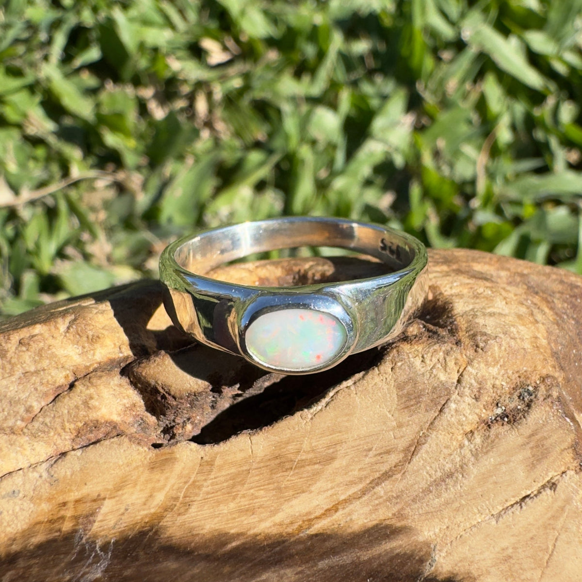 0.5ct Mintabie Opal Ring ~ 'Sunset Dreaming' | 925 Sterling Silver | Solid Australian Opal