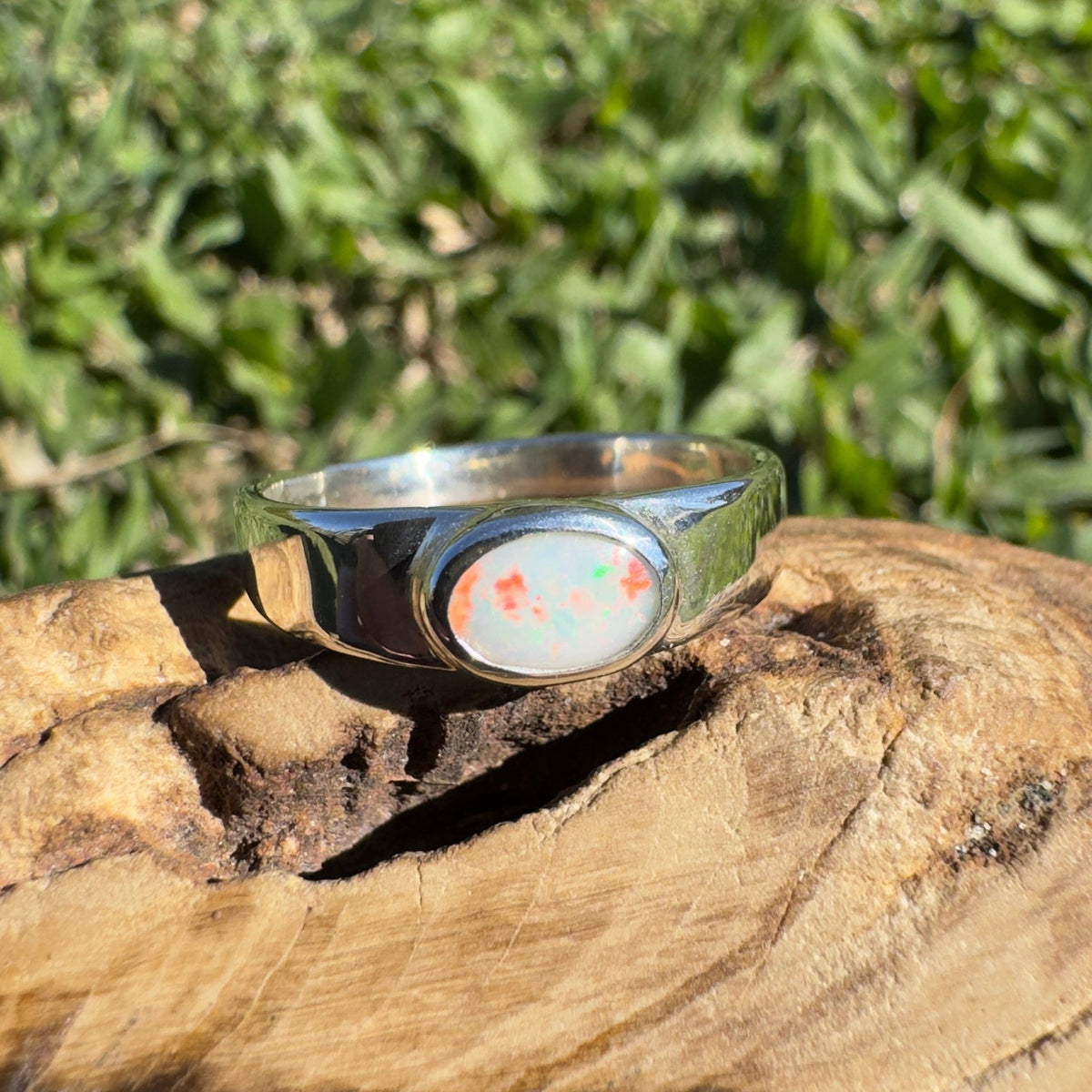 0.5ct Mintabie Opal Ring ~ 'Sunset Dreaming' | 925 Sterling Silver | Solid Australian Opal