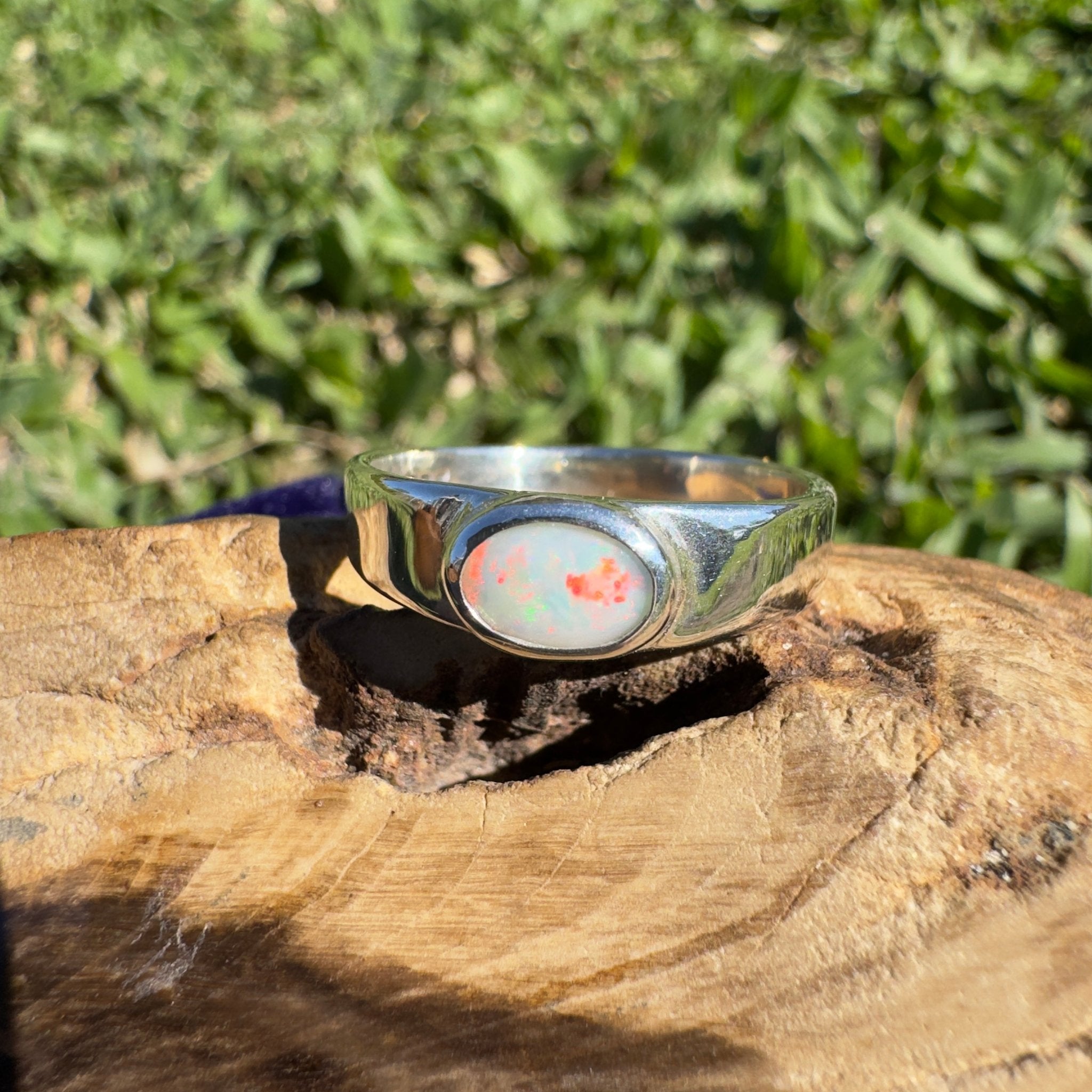 0.5ct Mintabie Opal Ring ~ 'Sunset Dreaming' | 925 Sterling Silver | Solid Australian Opal