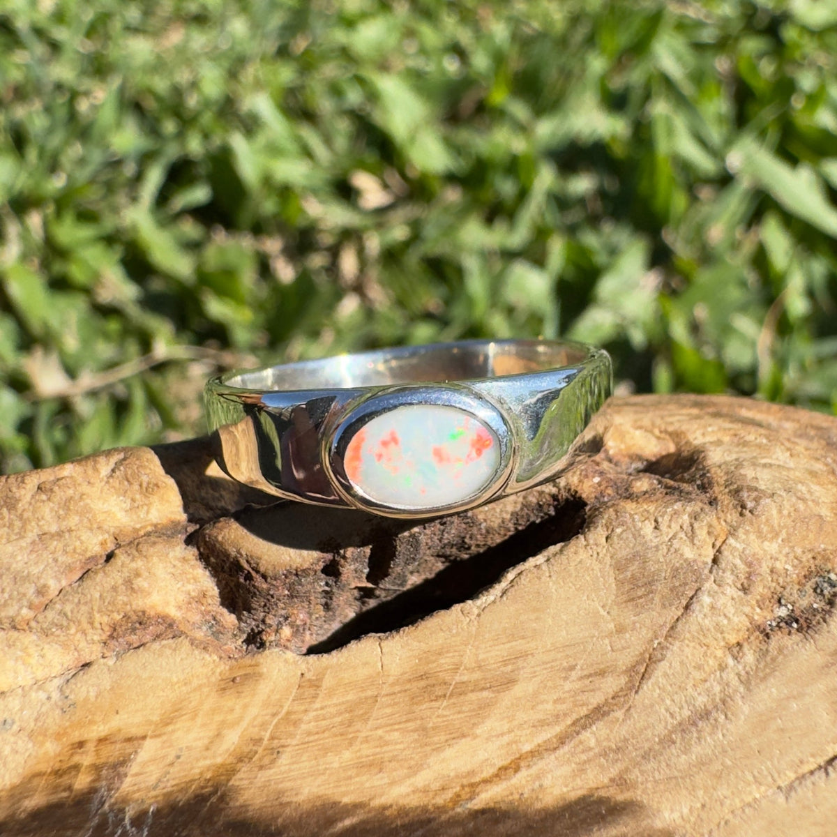 0.5ct Mintabie Opal Ring ~ 'Sunset Dreaming' | 925 Sterling Silver | Solid Australian Opal