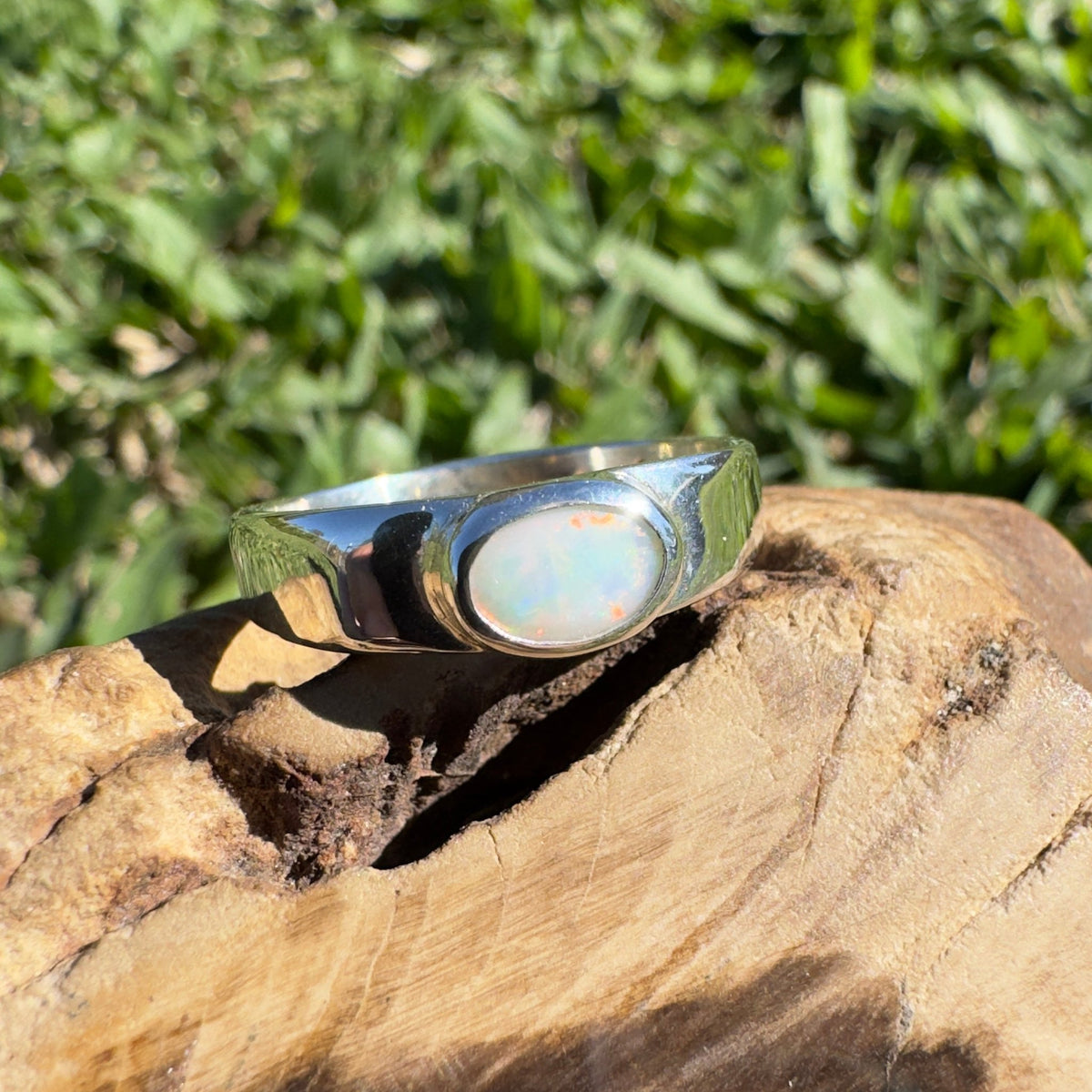 0.5ct Mintabie Opal Ring ~ 'Sunset Dreaming' | 925 Sterling Silver | Solid Australian Opal