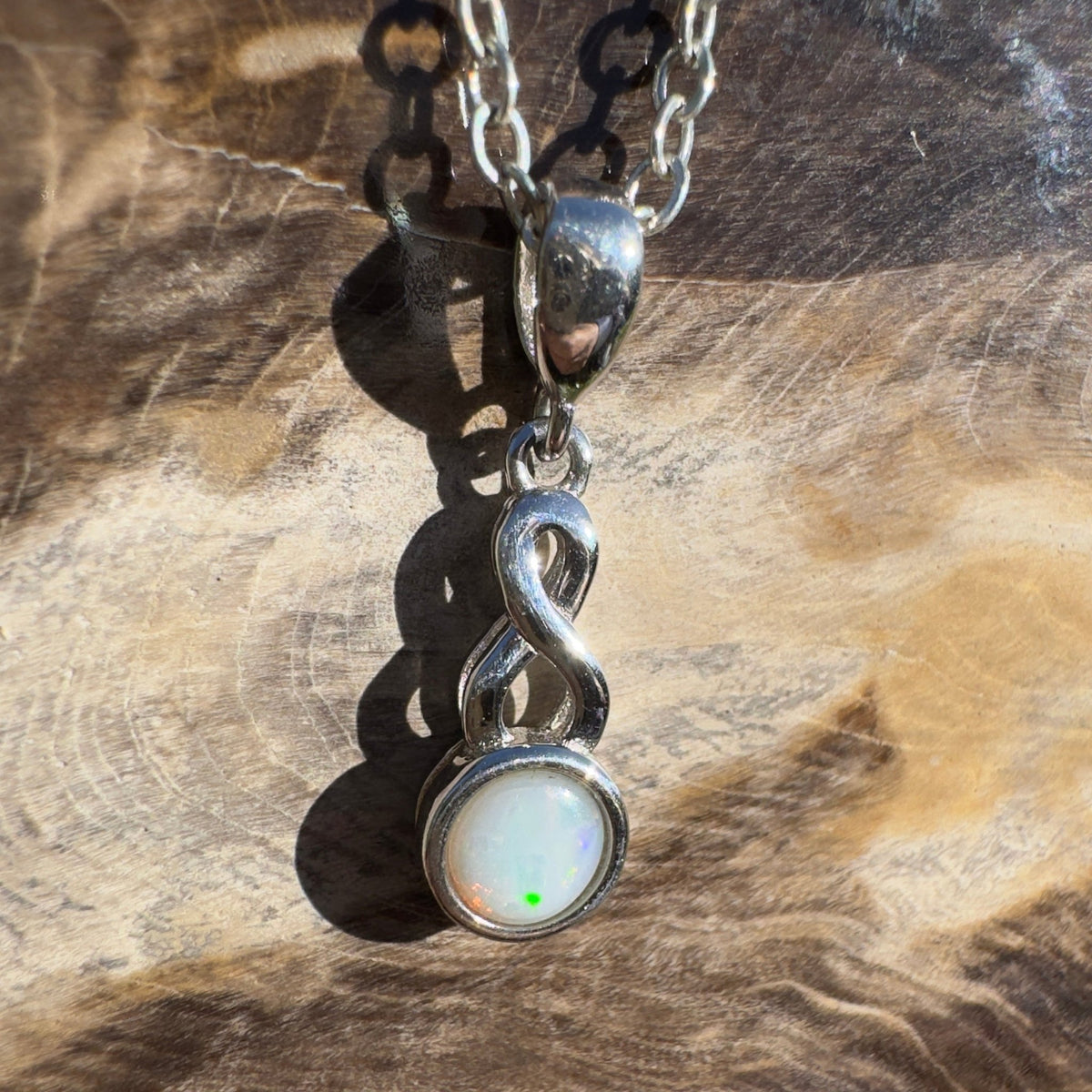 0.5ct Solid Lightning Ridge Opal Pendant Necklace ~ 'Barwon River Drift' | 925 Sterling Silver | Solid Australian Opal