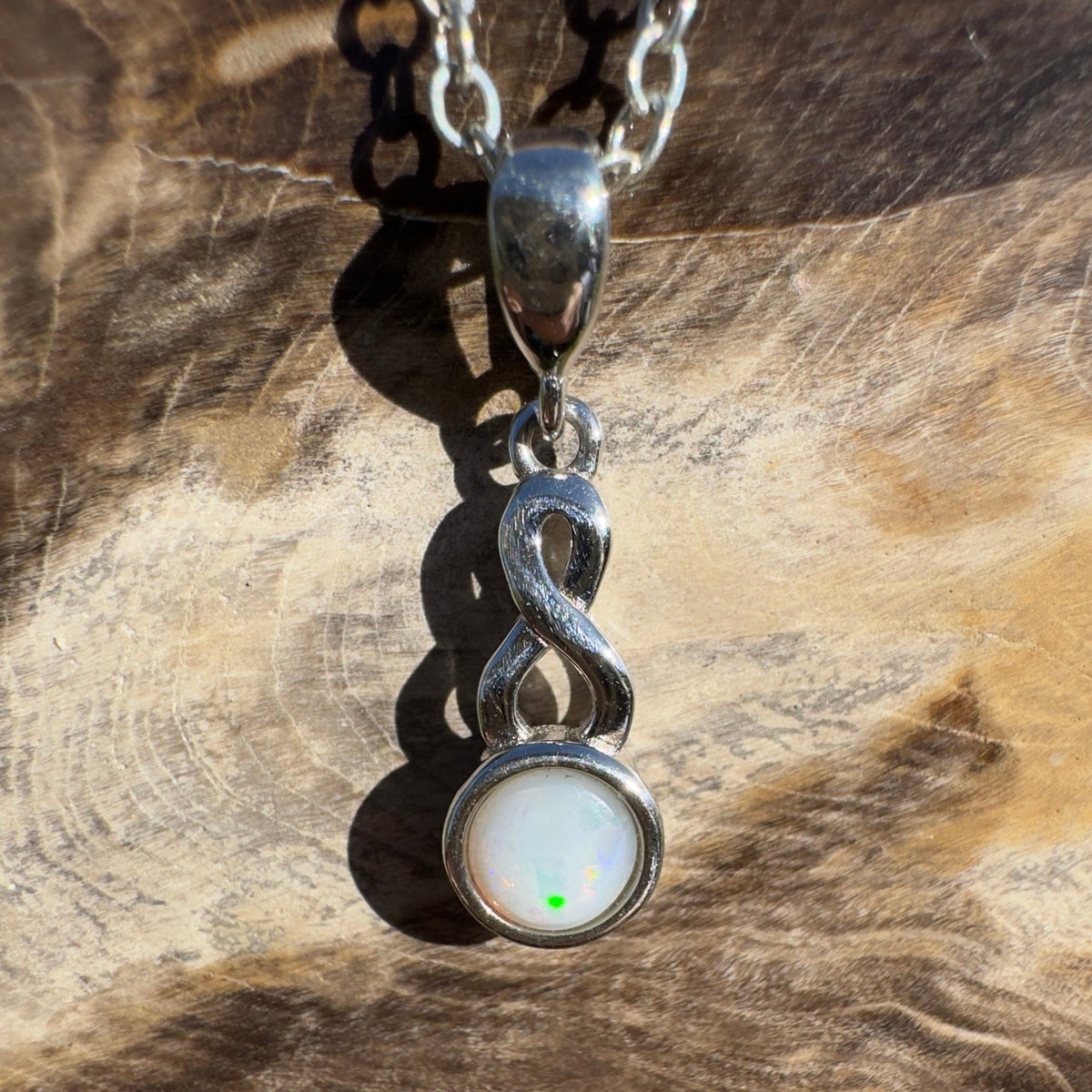 0.5ct Solid Lightning Ridge Opal Pendant Necklace ~ 'Barwon River Drift' | 925 Sterling Silver | Solid Australian Opal