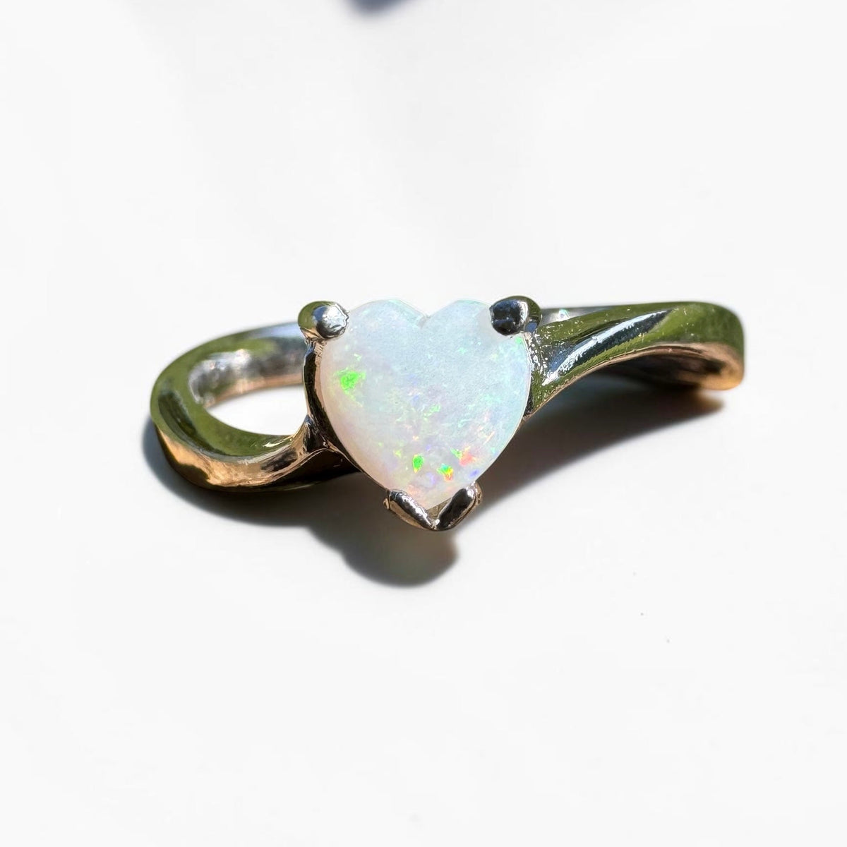 0.6ct Coober Pedy Opal Ring ~ 'Strahan Glow' | 925 Sterling Silver | Solid Australian Opal