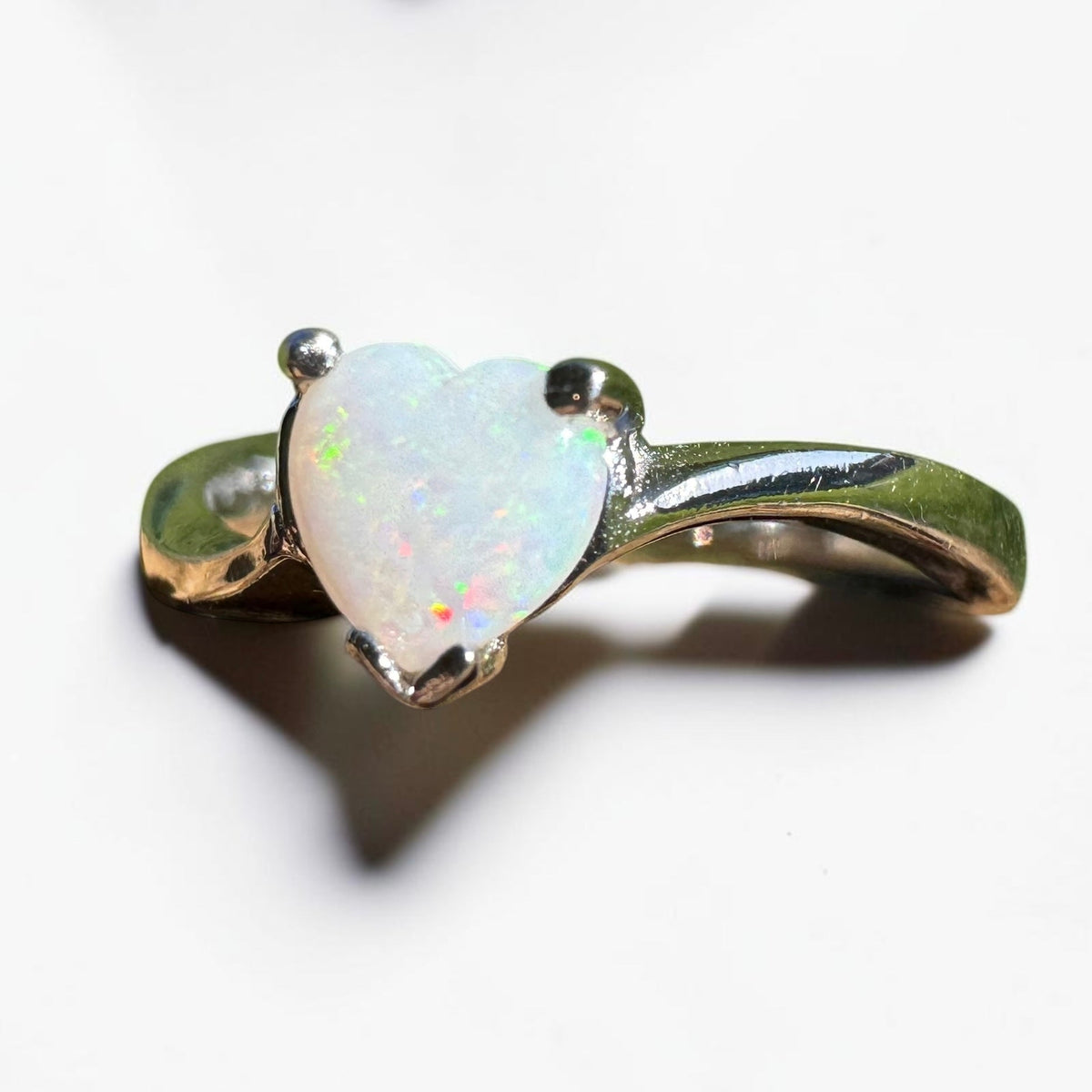 0.6ct Coober Pedy Opal Ring ~ 'Strahan Glow' | 925 Sterling Silver | Solid Australian Opal